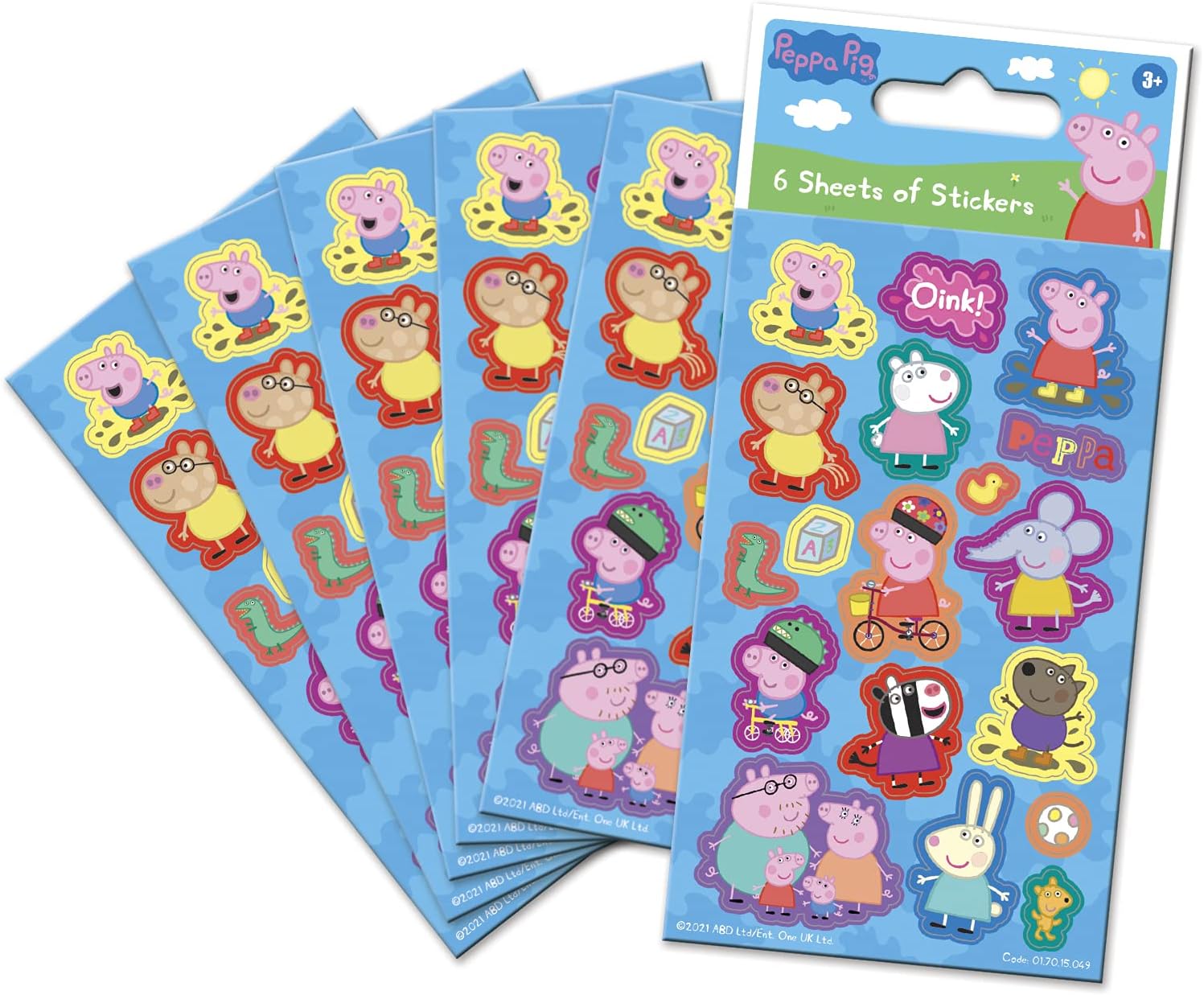 Paper Projects Peppa Pig Party Pack - Blue Reusable Foil Stickers (6 Sheets) 1