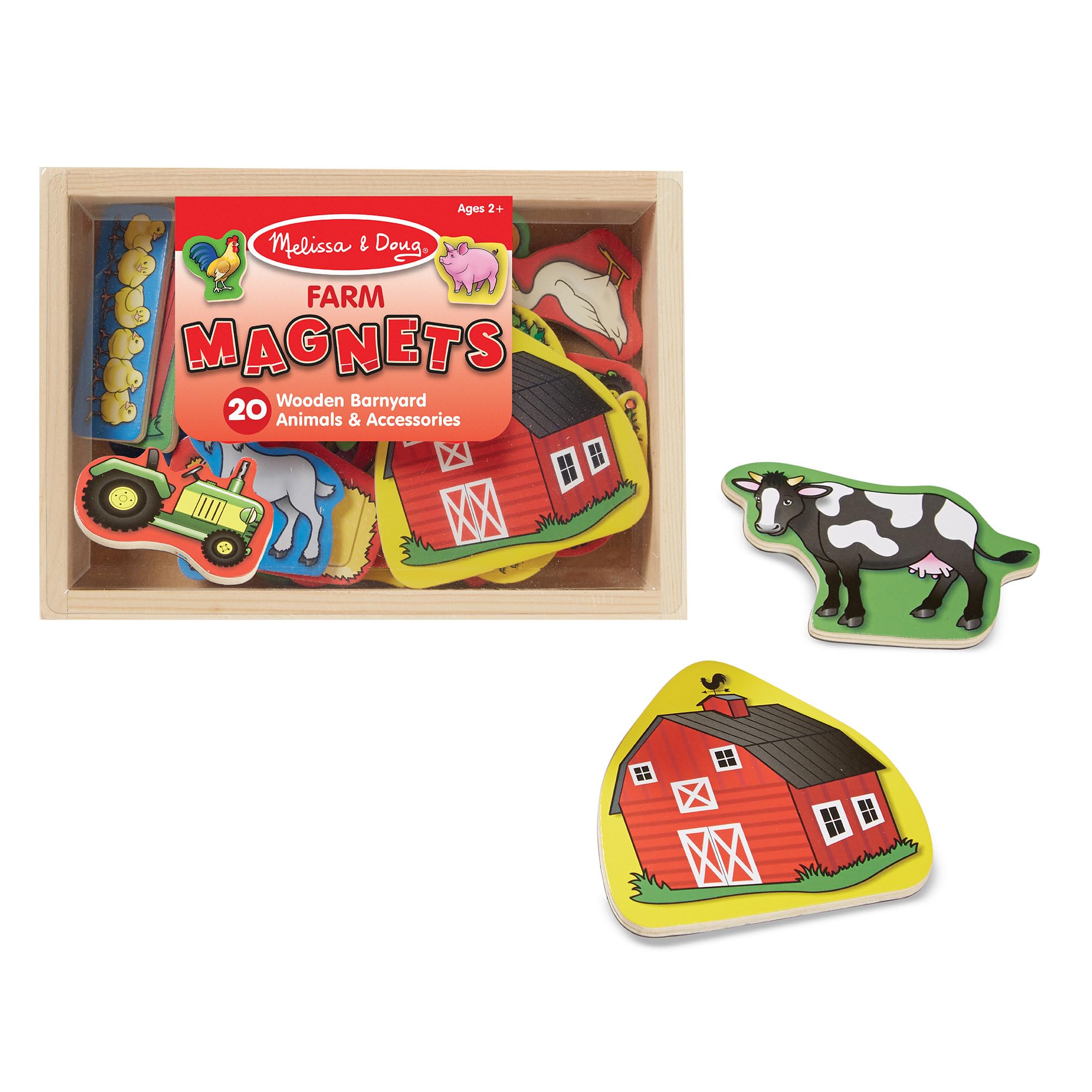 Melissa & Doug 20 Wooden Farm Magnets in a Box | Fine Motor Skills Development | Ages 2+ 1