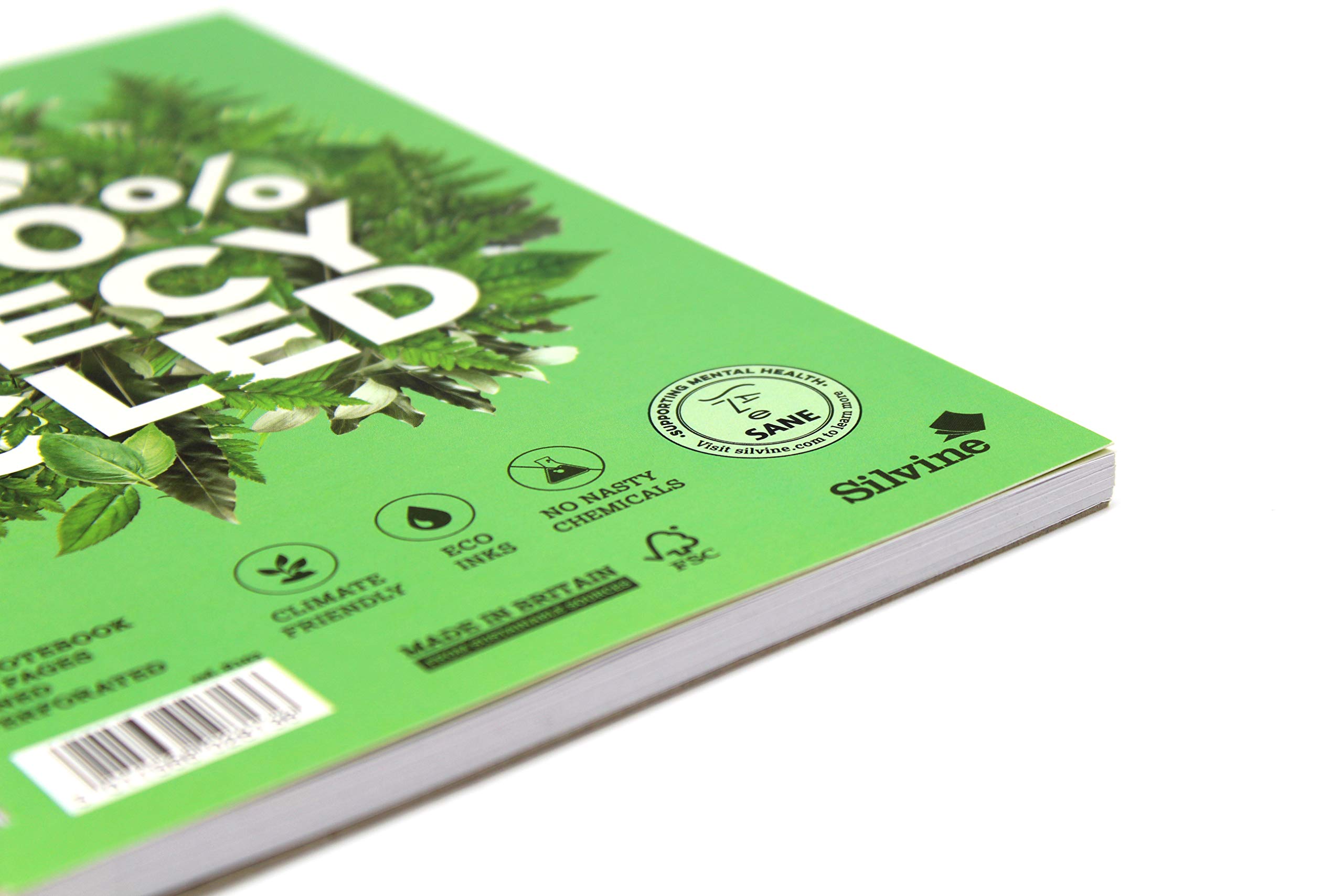 Silvine A5 Premium Recycled Wirebound Notebook - 120 Lined Pages | 80gsm | Soft Cover 2