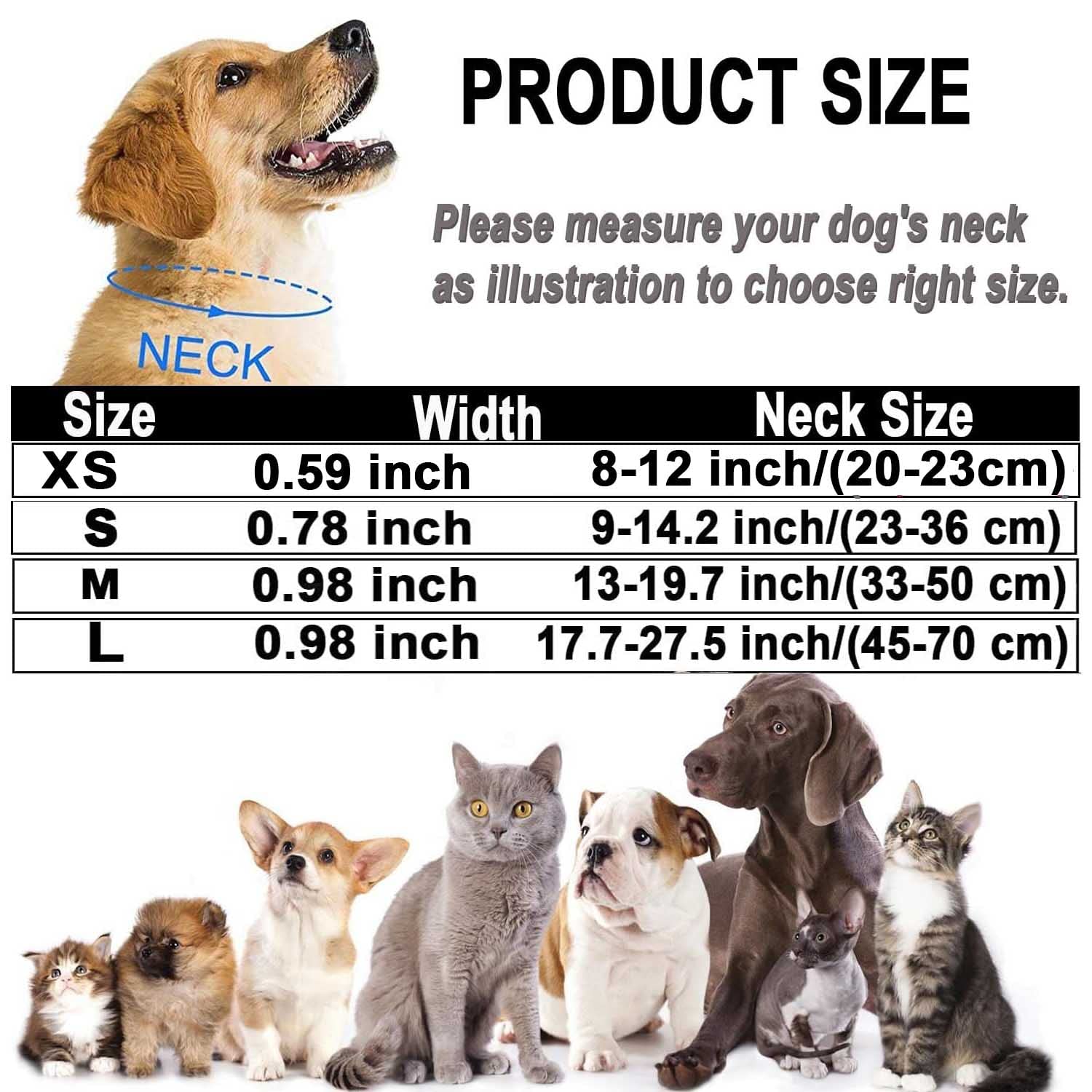 ATETEO Reflective Adjustable Dog Collar with Neoprene Padding | Black, Size S (9-14.2 inch) 3
