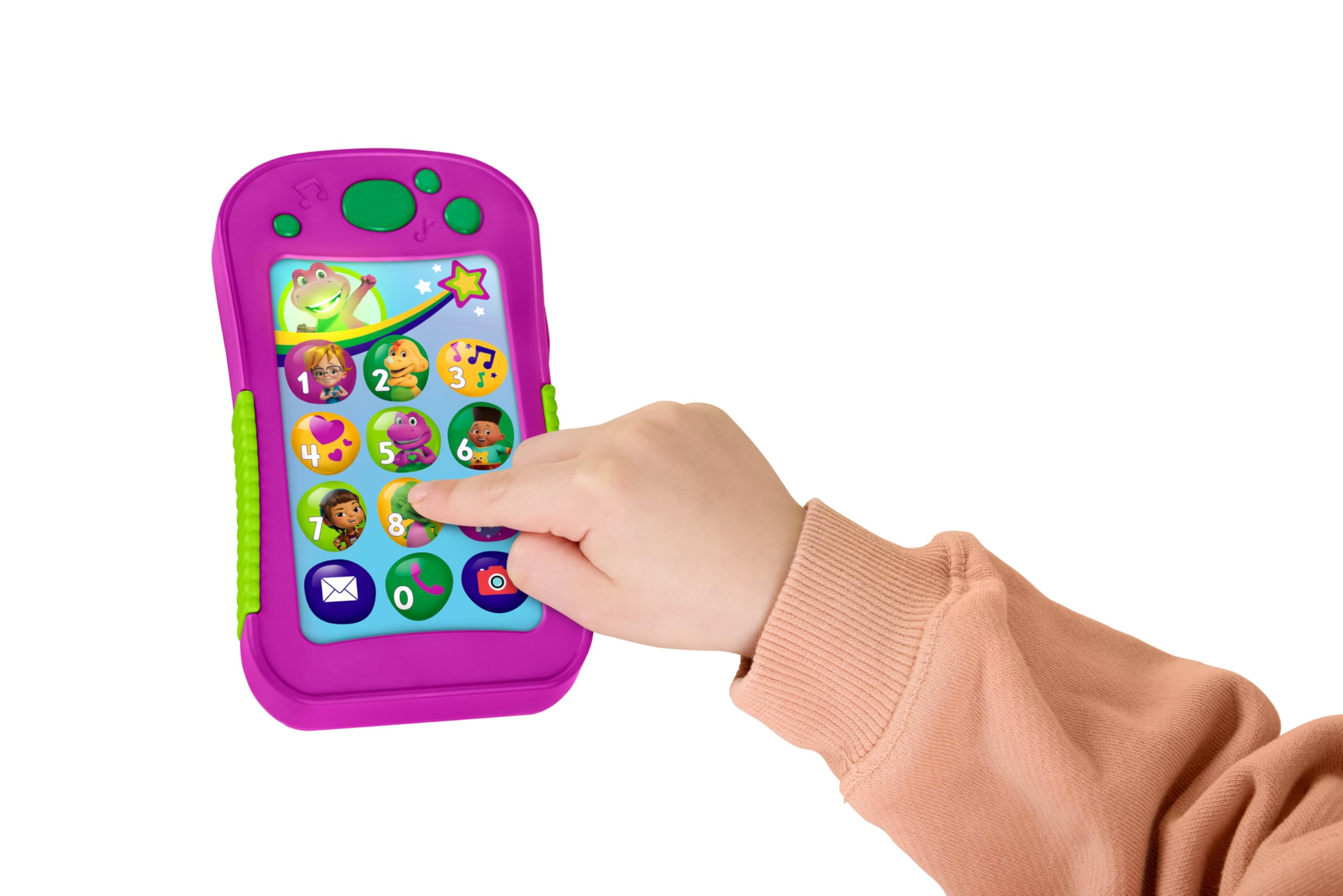 Barney World Hey Phone Toy – Musical Light-Up Phone with Songs & Phrases for Toddlers 2+ 2