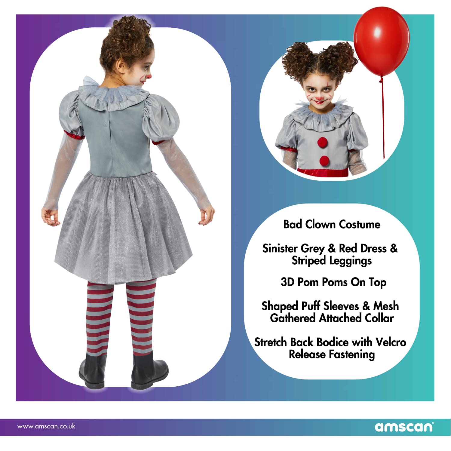 Amscan Bad Clown Costume - Child Size 13
