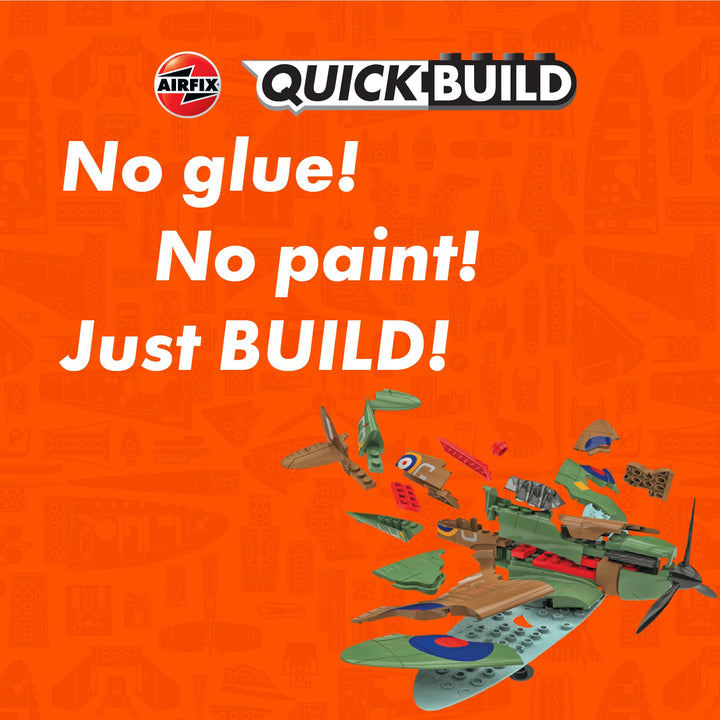 Airfix Quick Build Spitfire Model Kit J6000 - Snap-Together Plastic Aircraft Model for Kids 8+