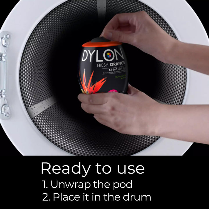 DYLON Washing Machine Fabric Dye Pod for Clothes & Soft Furnishings – Fresh Orange, 350g
