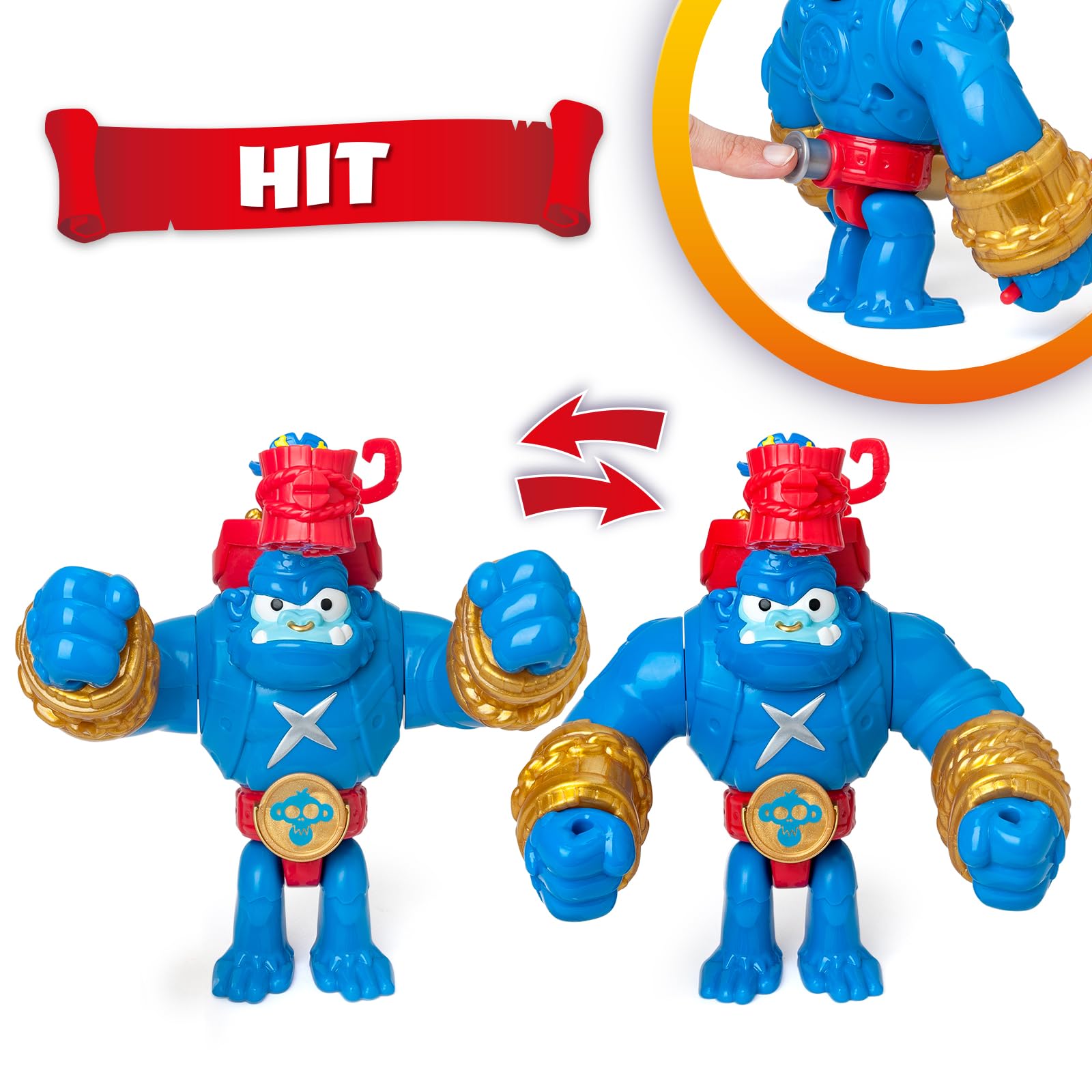 PIRATIX ADVENTURE WORLD Smash Jack Gorilla Bros Action Figure | 16.3 cm H | Blue Plastic 3