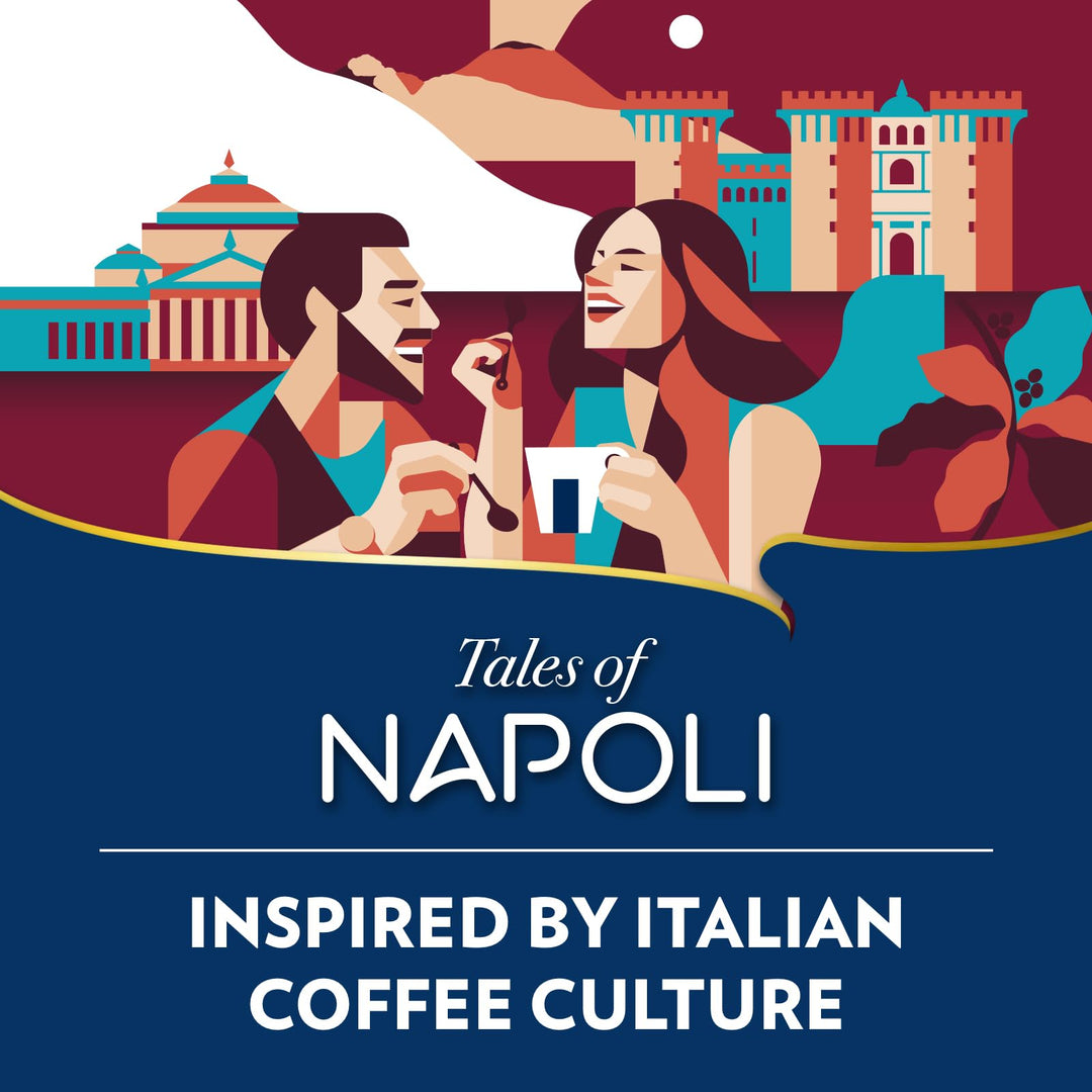 Lavazza Tales of Napoli, 100 Aluminium Coffee Capsules Compatible with Nespresso Machines