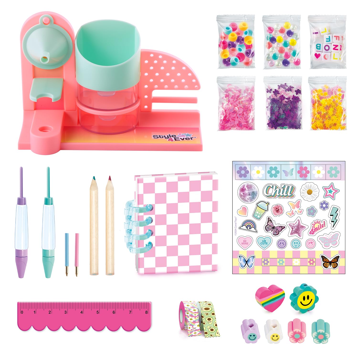 Canal Toys Mini Stationery Factory Set - Create & Customize Pens, Pencils & Notebooks 8