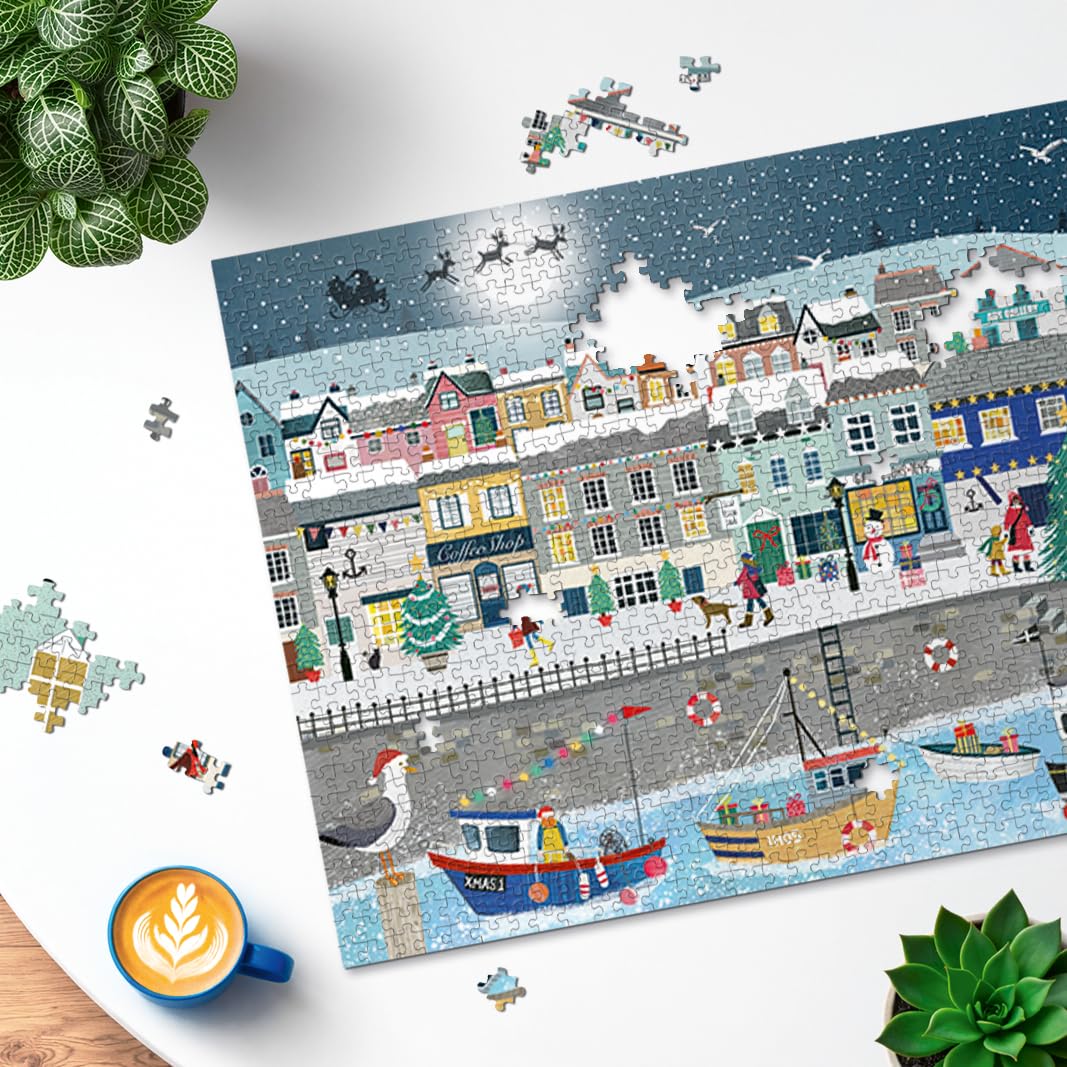 Ravensburger Coastal Christmas 1000 Piece Jigsaw Puzzle - Festive Harbour Scene | Adults & Children 12+ | 70 x 50cm 5