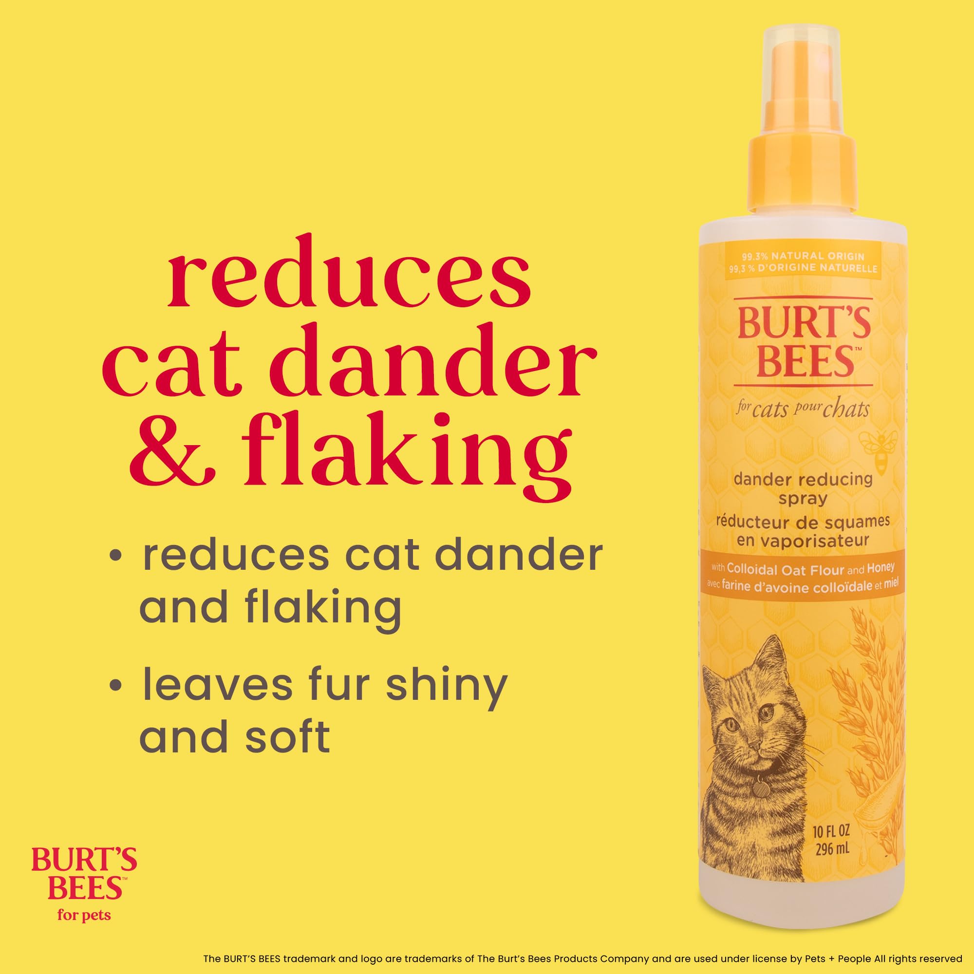 BURT'S BEES FOR PETS Dander Reducing Spray for Cats - 296ml | pH Balanced | Aloe Vera & Oatmeal 3