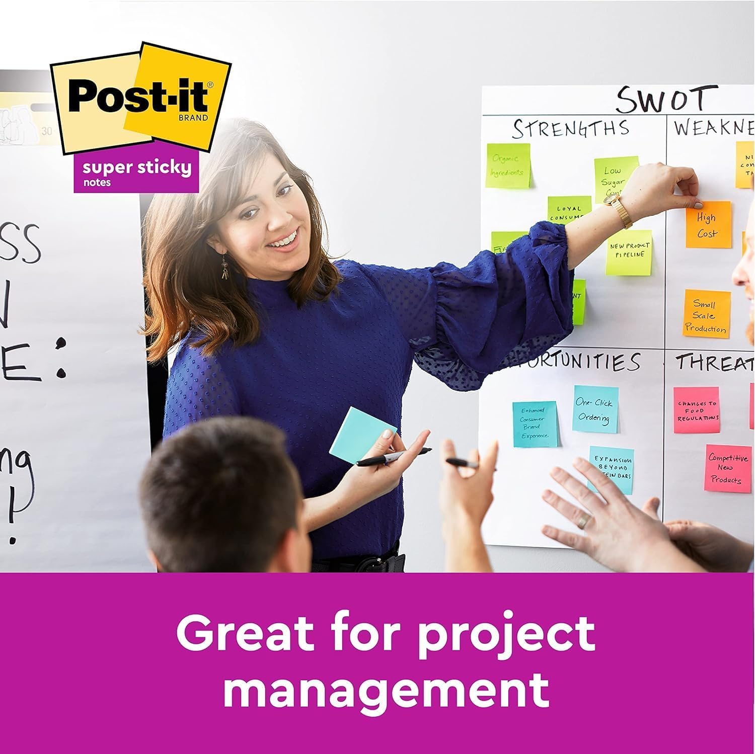 Post-it Super Sticky Notes - Cosmic Colour Collection | 76x76mm | 6 Pads of 90 Sheets 6