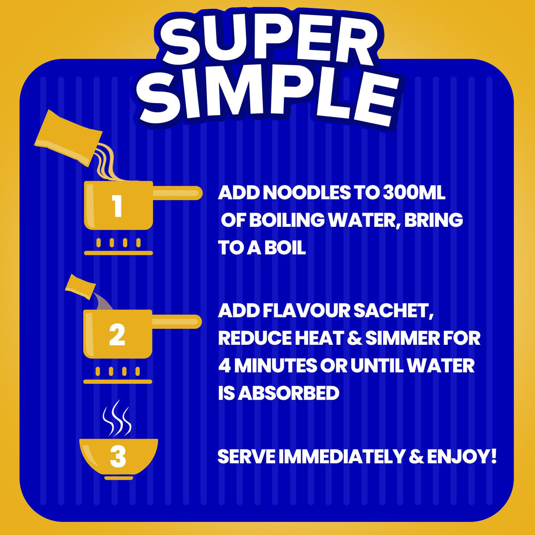 Batchelors Super Noodles Tasty Chicken Flavour - Instant Snack, 8 Pack