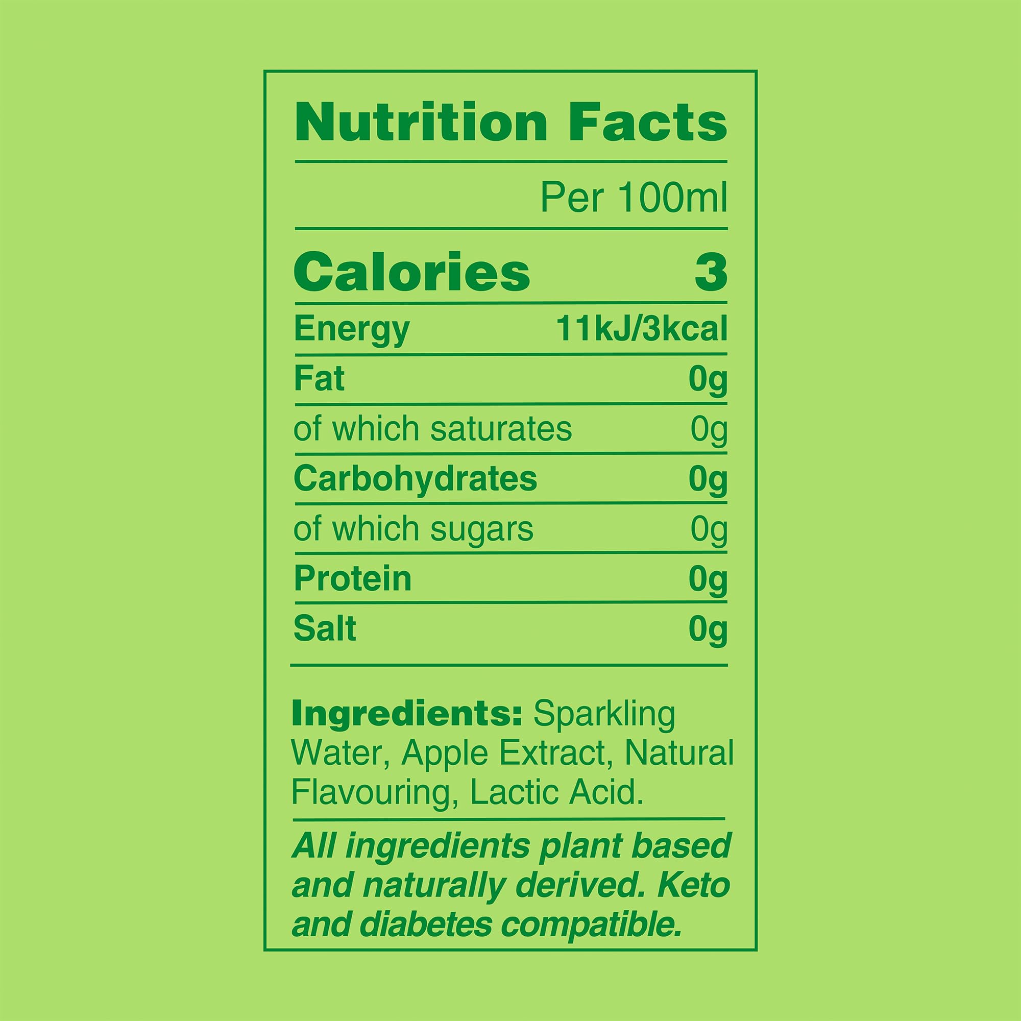 YEW Green Apple Sparkling Water - Zero Sugar, Zero Calories | 330ml Can 2