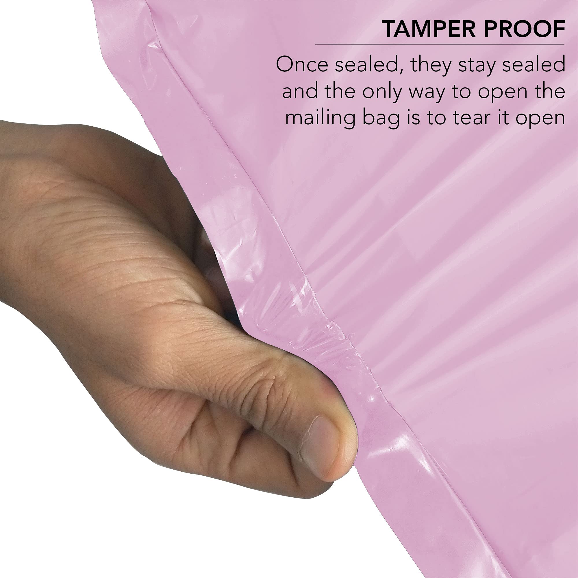 iSOUL Plastic Mailing Bags - 12 x 16 inch, Baby Pink, 100 Count | Water Resistant Self-Seal 5