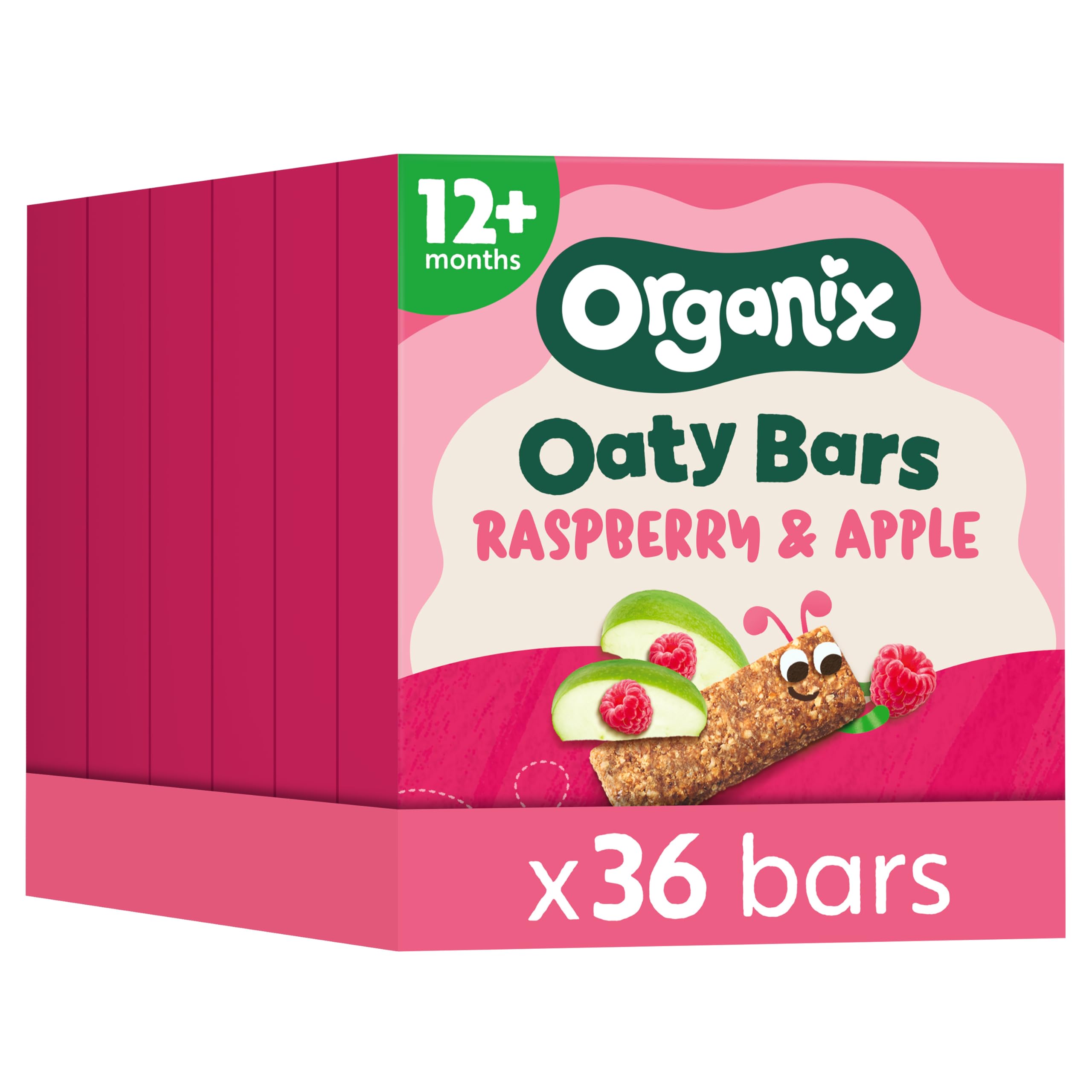 Organix Raspberry & Apple Oaty Snack Bars - 6 Boxes of 6 x 23g 1