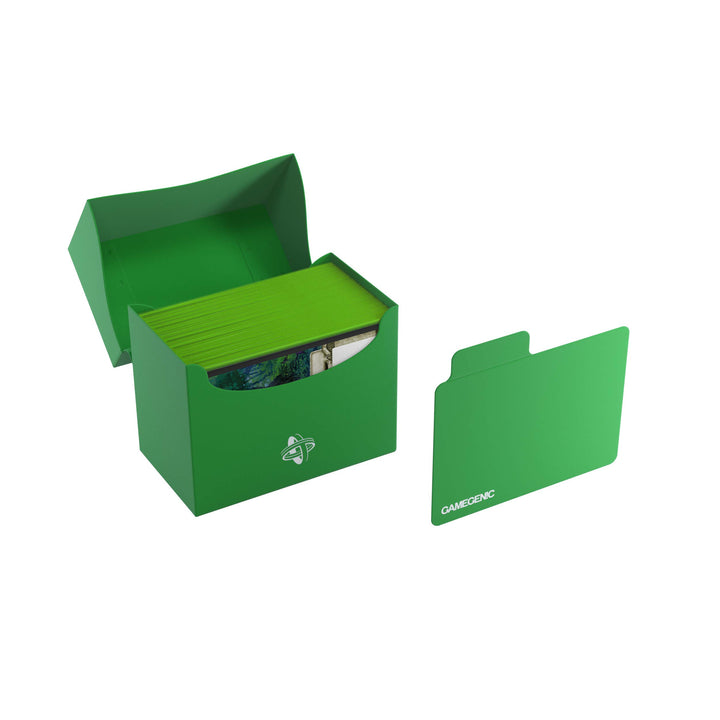 Gamegenic 80-Card Side Holder - Sideloading Deck Box with Cobra Neck, Green