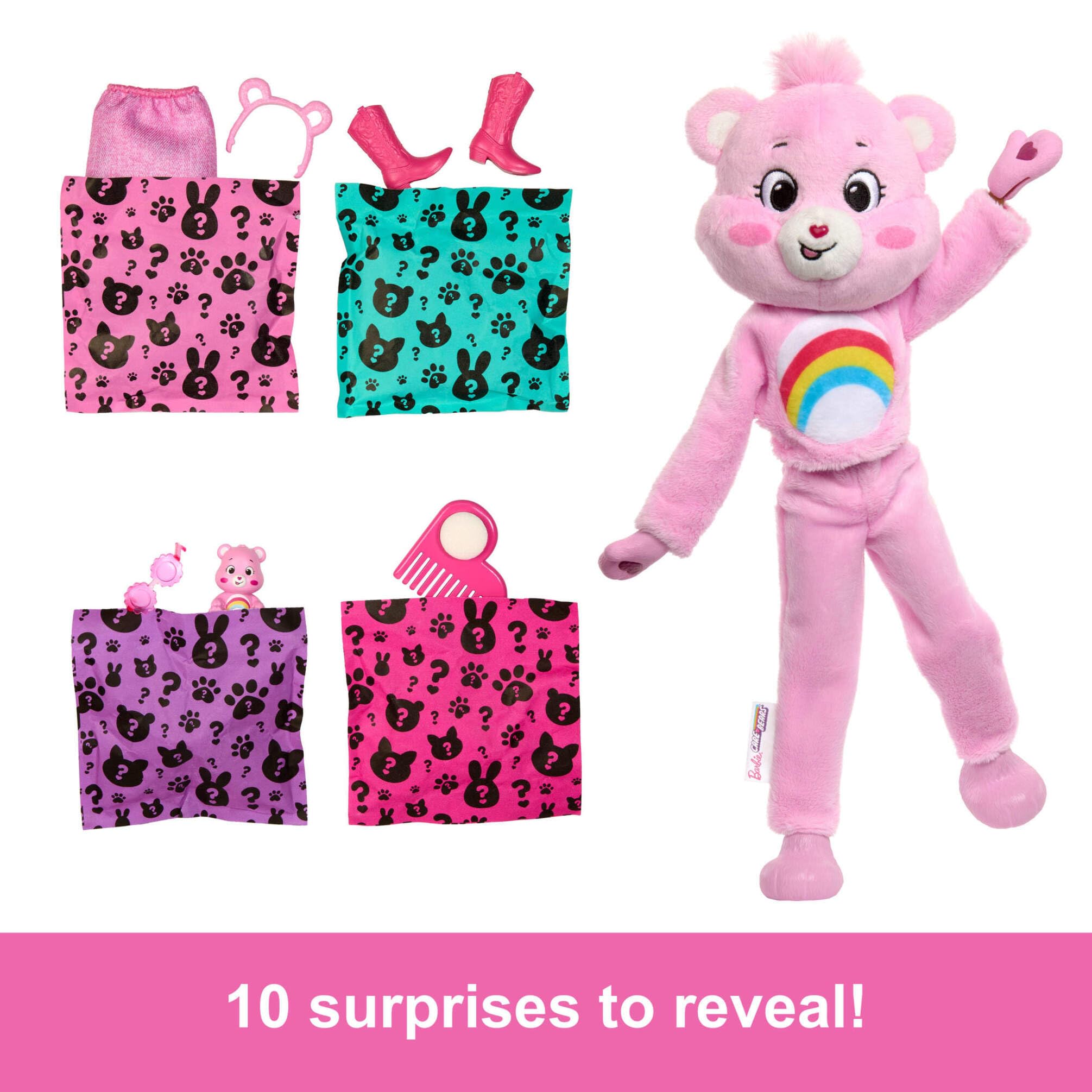 Barbie Cutie Reveal Care Bears Series Doll & Accessories Set - Cheer Bear with Transforming Costume & 10 Surprises 9