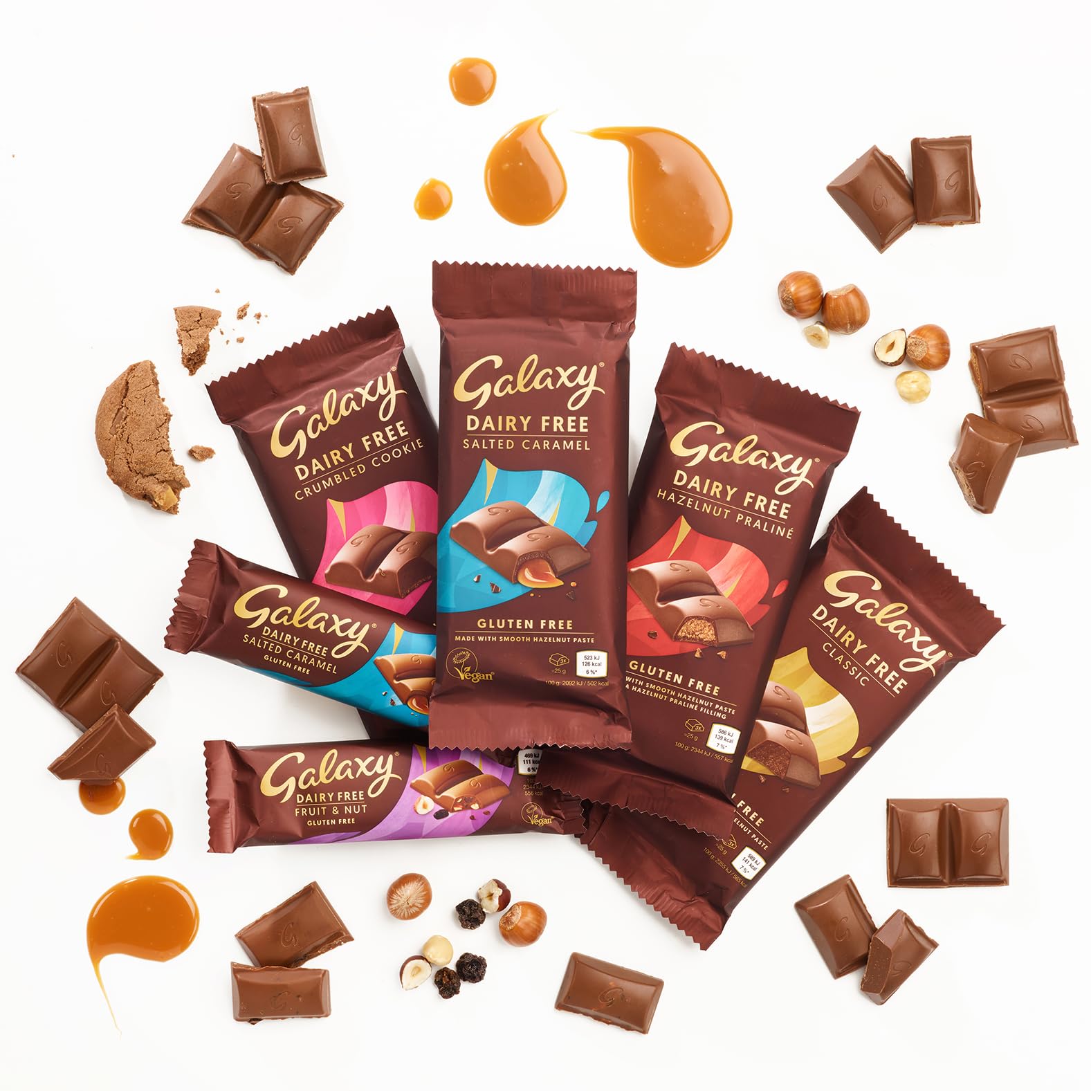 Galaxy - Dairy Free Chocolate Bar Vegan Caramel & Hazelnut 100g 4