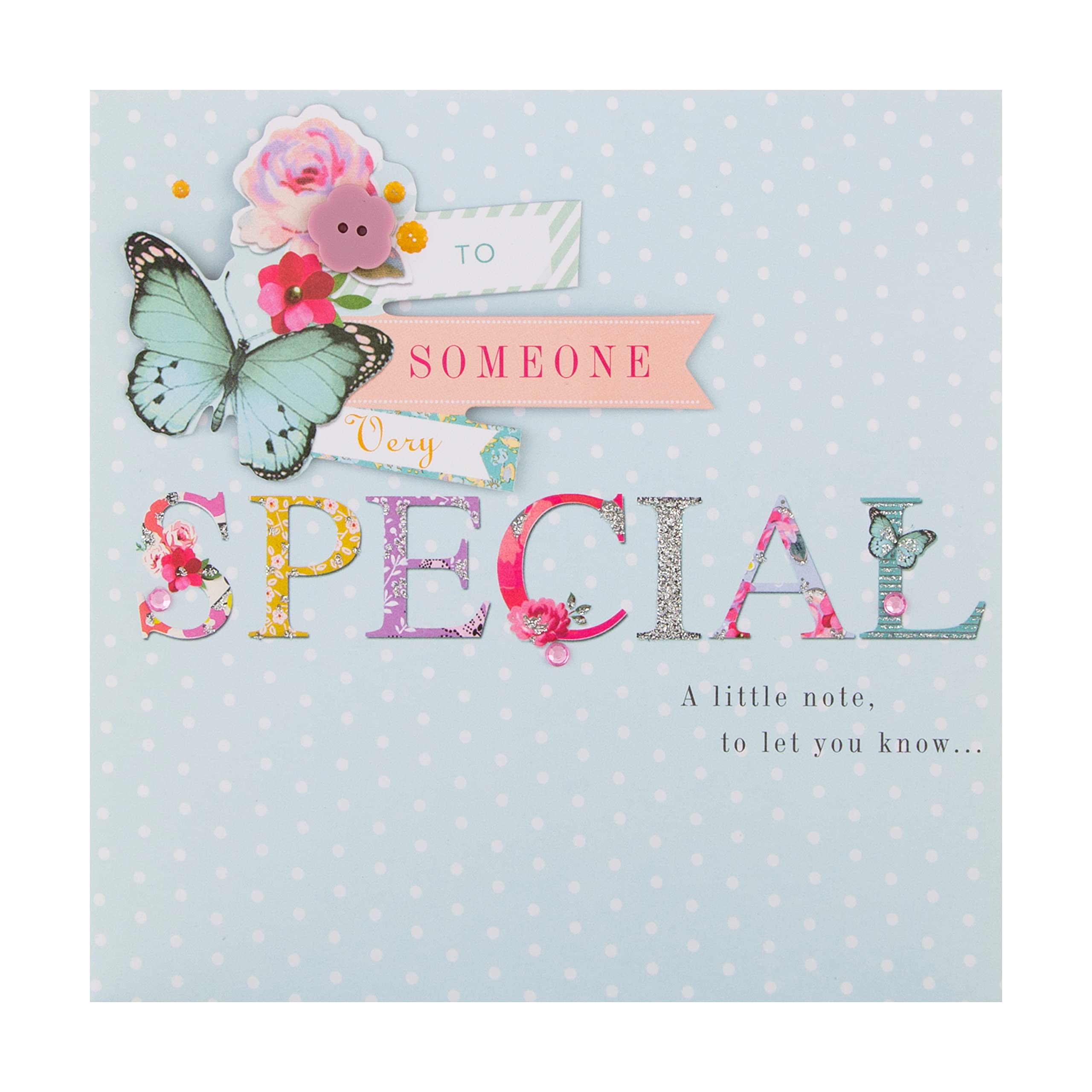 Hallmark Birthday Card for Someone Special - Butterfly & Florals Design | 16cm Square 4