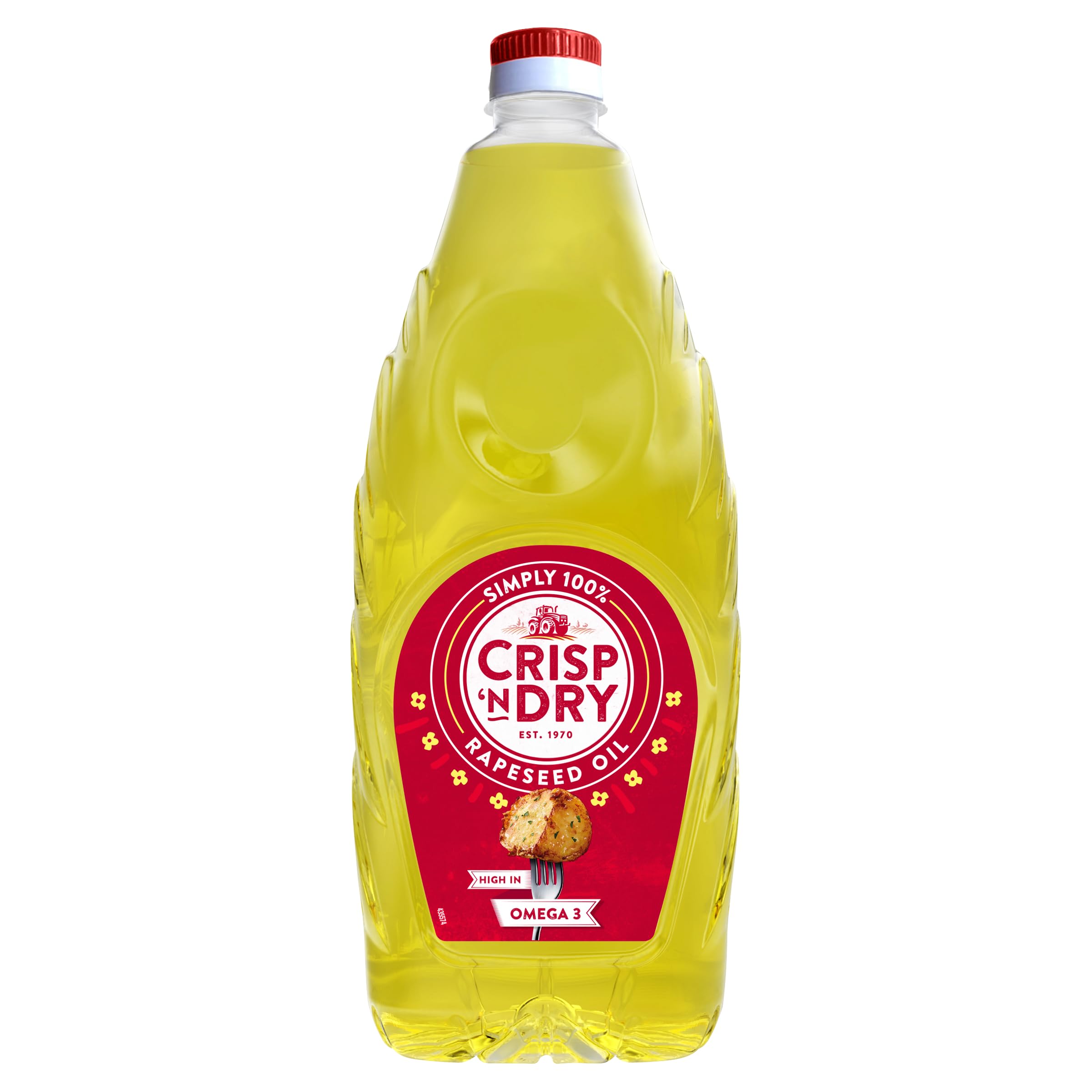 Crisp 'N' Dry Rapeseed Vegetable Oil - High Smoke Point for Frying | 100% Pure | 2 Litre