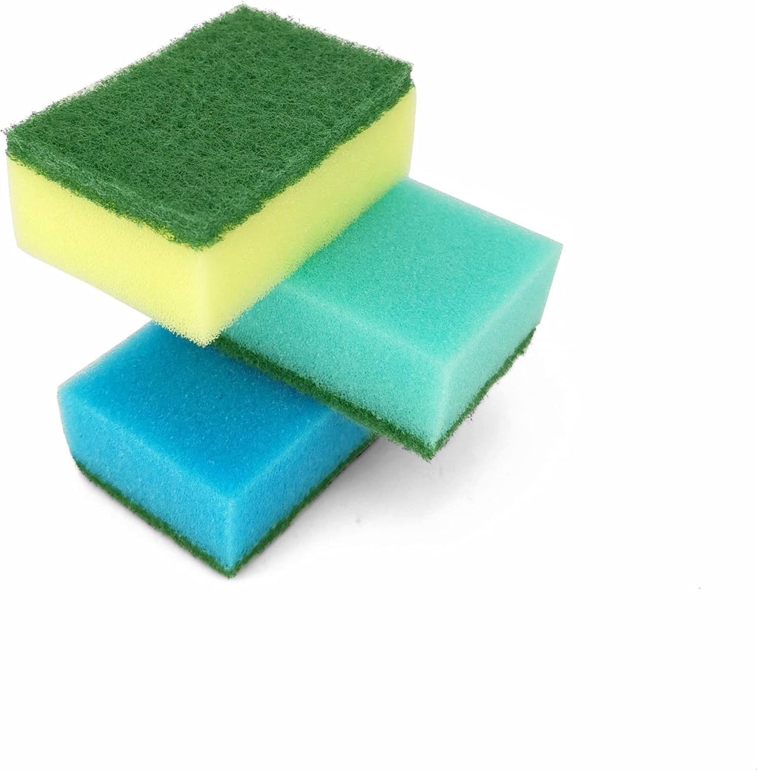 D.RECT MIDI Dishwashing Sponge 10-Pack - Dual-Sided Scrub for Pots, Pans & Dishes