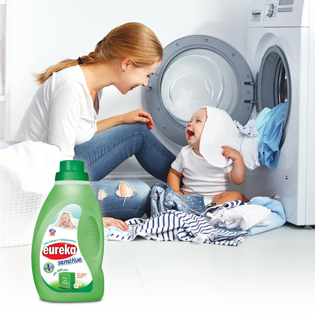 Eureka Sensitive Liquid Laundry Detergent – 1L – 100% Olive Oil Soap & Organic Chamomile Extract