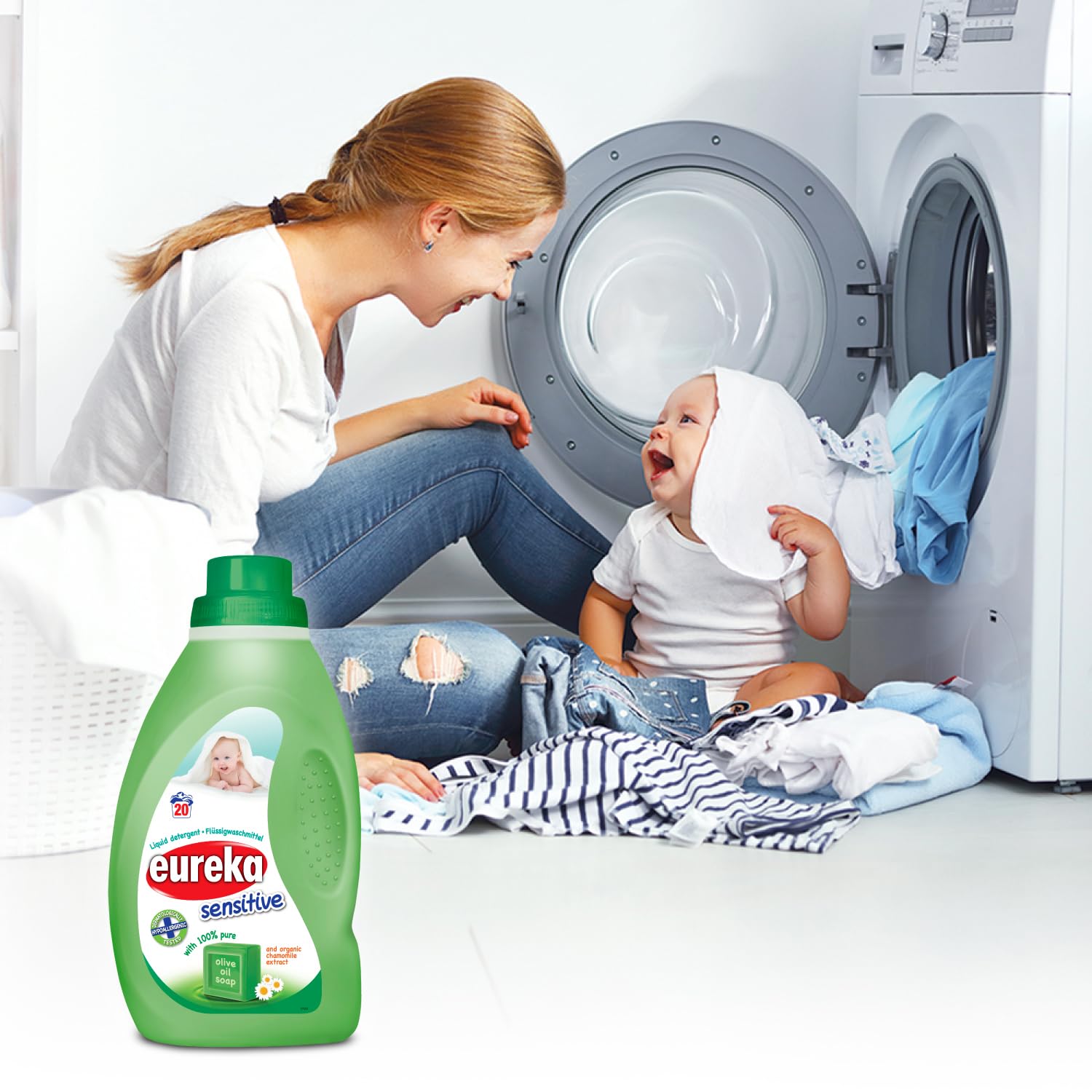 Eureka Sensitive Liquid Laundry Detergent – 1L – 100% Olive Oil Soap & Organic Chamomile Extract 4