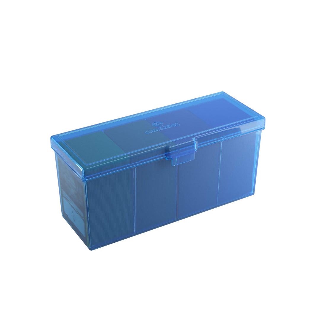 Gamegenic Fourtress 320-Card Deck Holder - Rigid Stackable Box with Lock, Blue