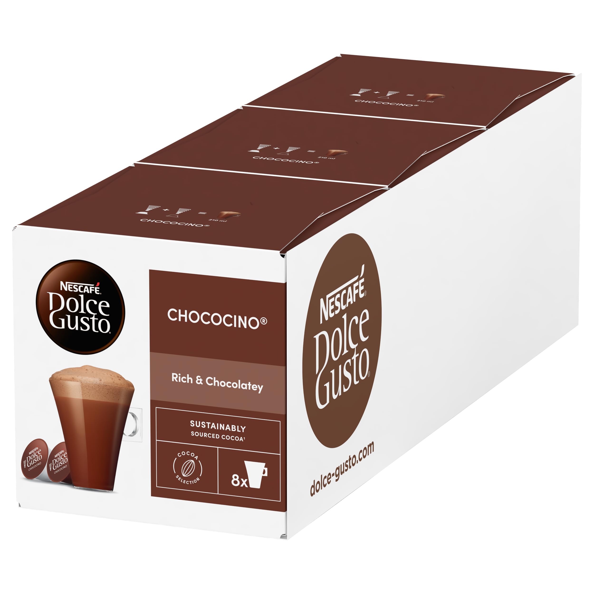 Nescafé Dolce Gusto Chococino Hot Chocolate Pods - 24 Servings (Pack of 3)