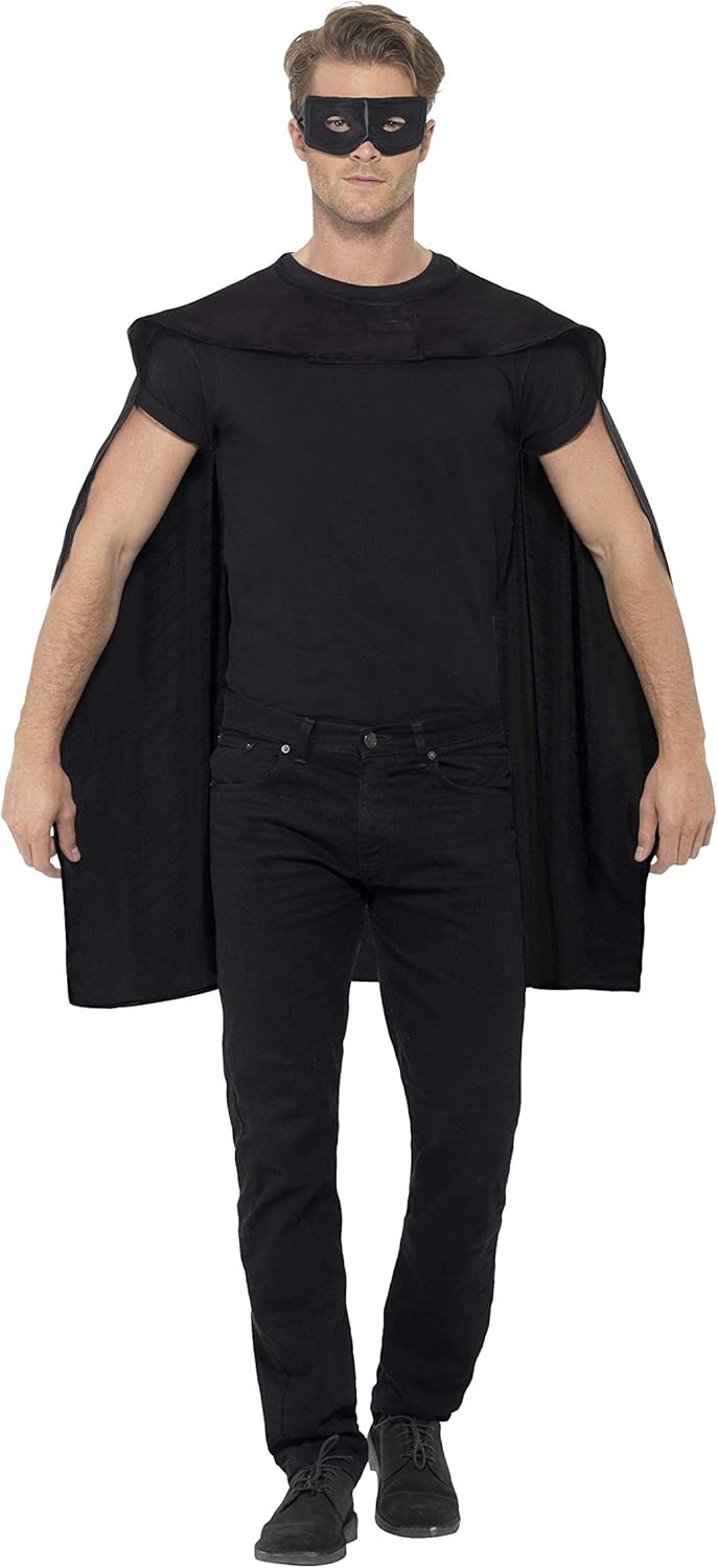 Smiffys Superhero Accessory Kit - Cape and Eyemask in Black 3