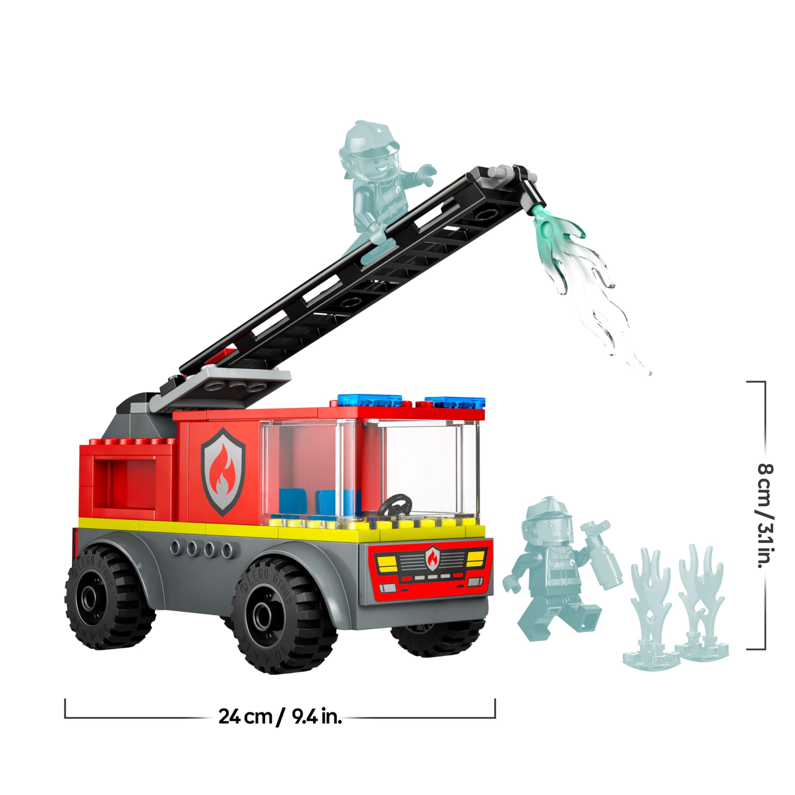 LEGO City Fire Engine with Ladder Building Set 60463 | Ages 4+ | Includes 2 Minifigures 7