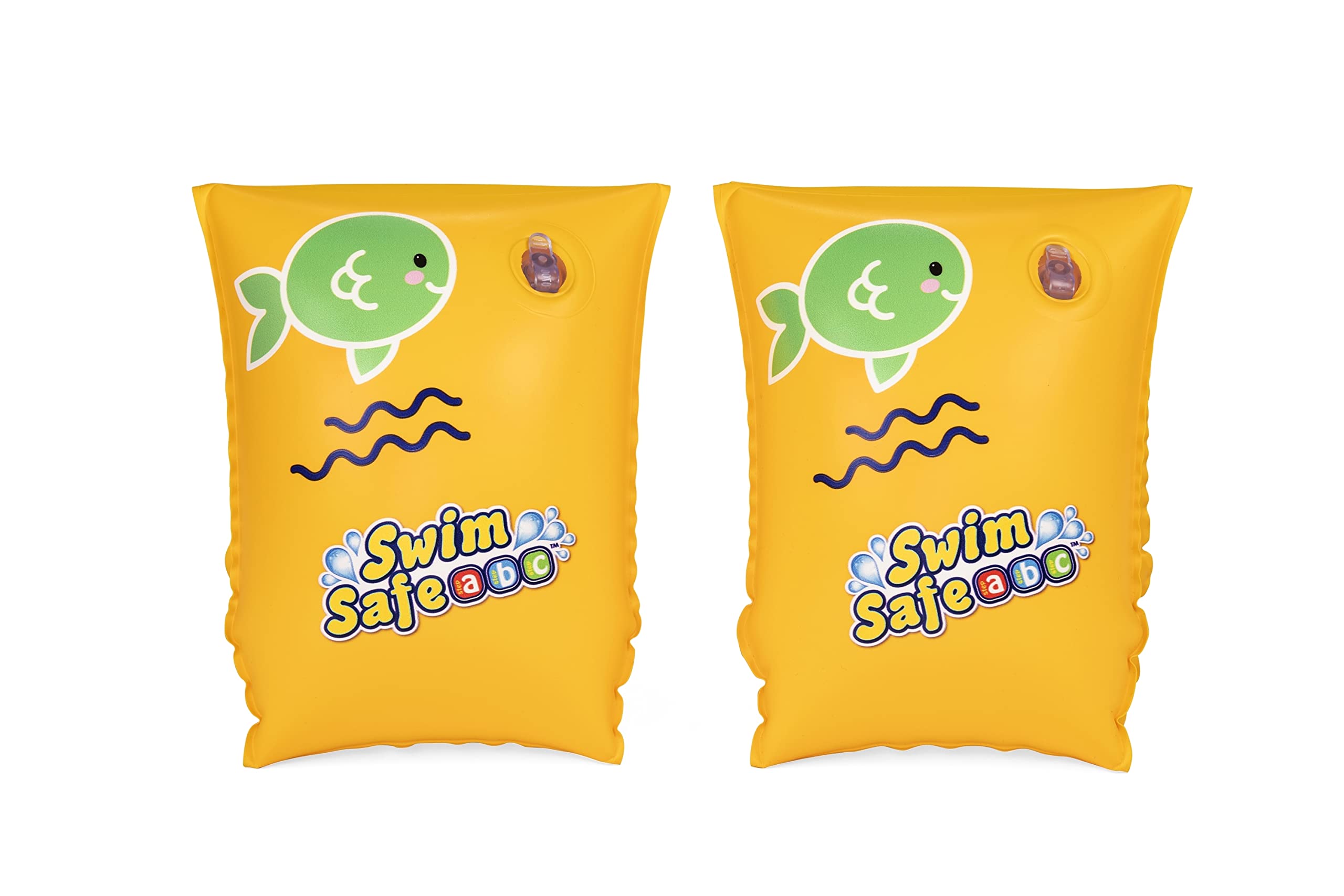 Bestway Swim Safe ABC WonderSplash Inflatable Armbands - Step C, Ages 3-6, Yellow 1