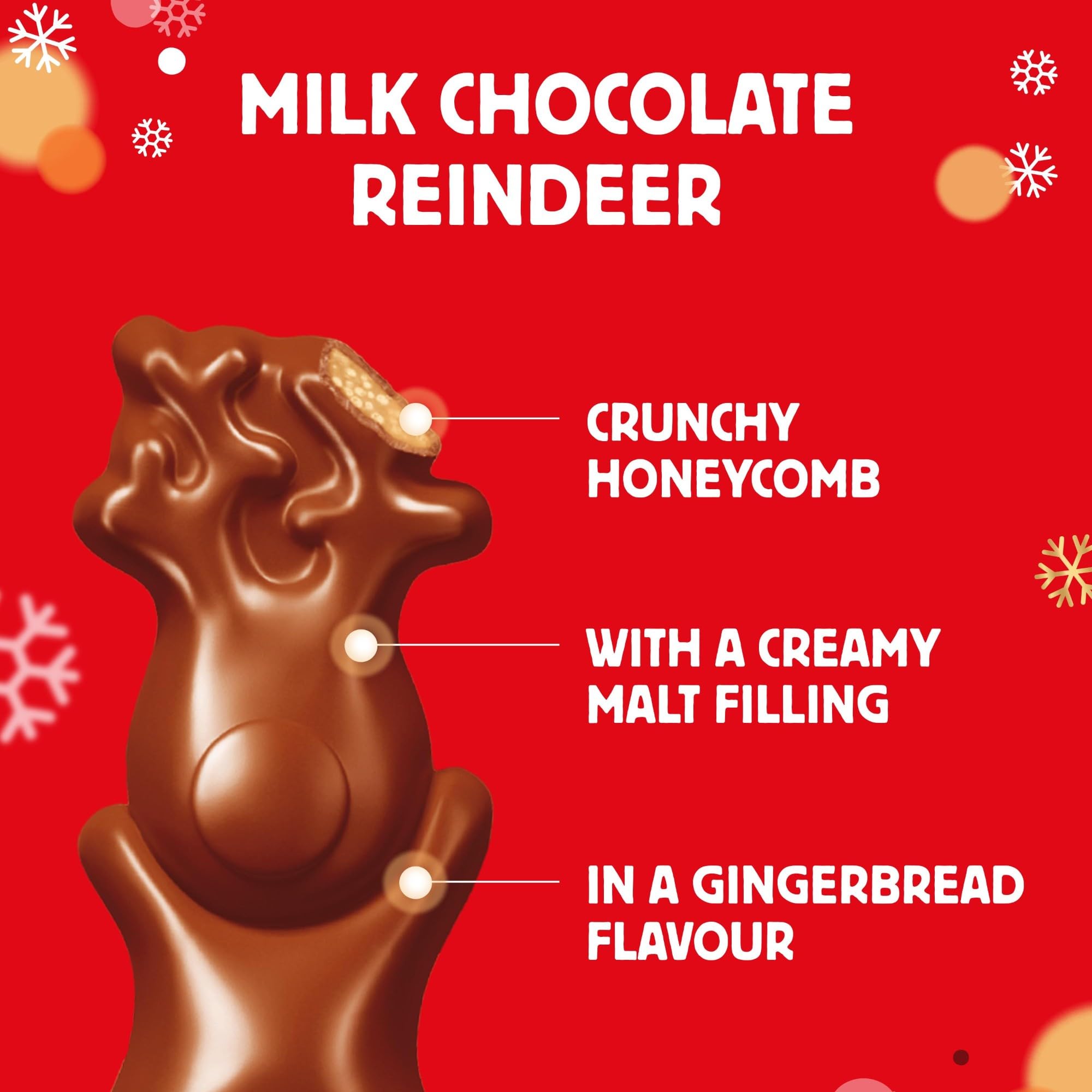 Maltesers Gingerbread Flavour Reindeer, Milk Chocolate, Malt & Honeycomb Treat 4