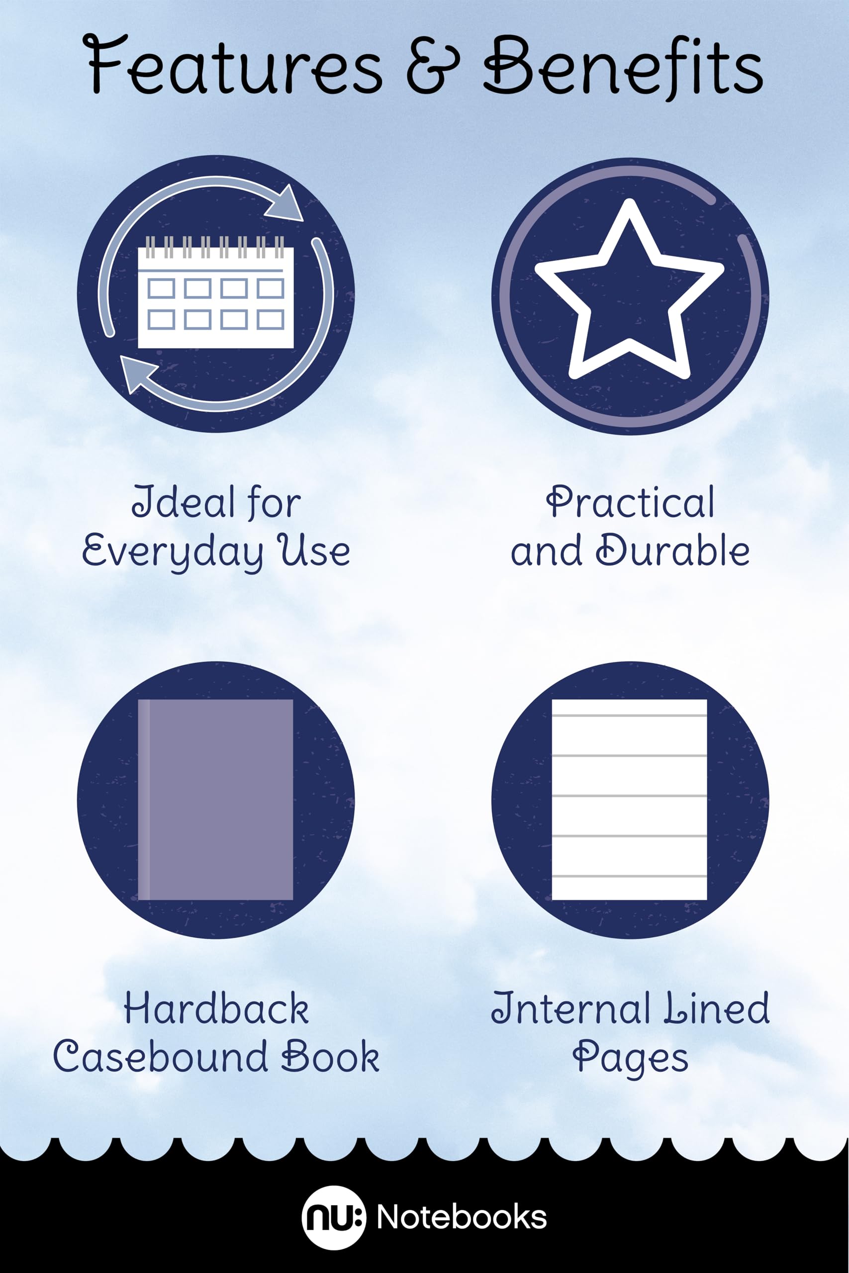nu: A4 Casebound Manuscript Book | 192 Pages, 70gsm White Paper, College Ruled | 3-Pack Blue 7