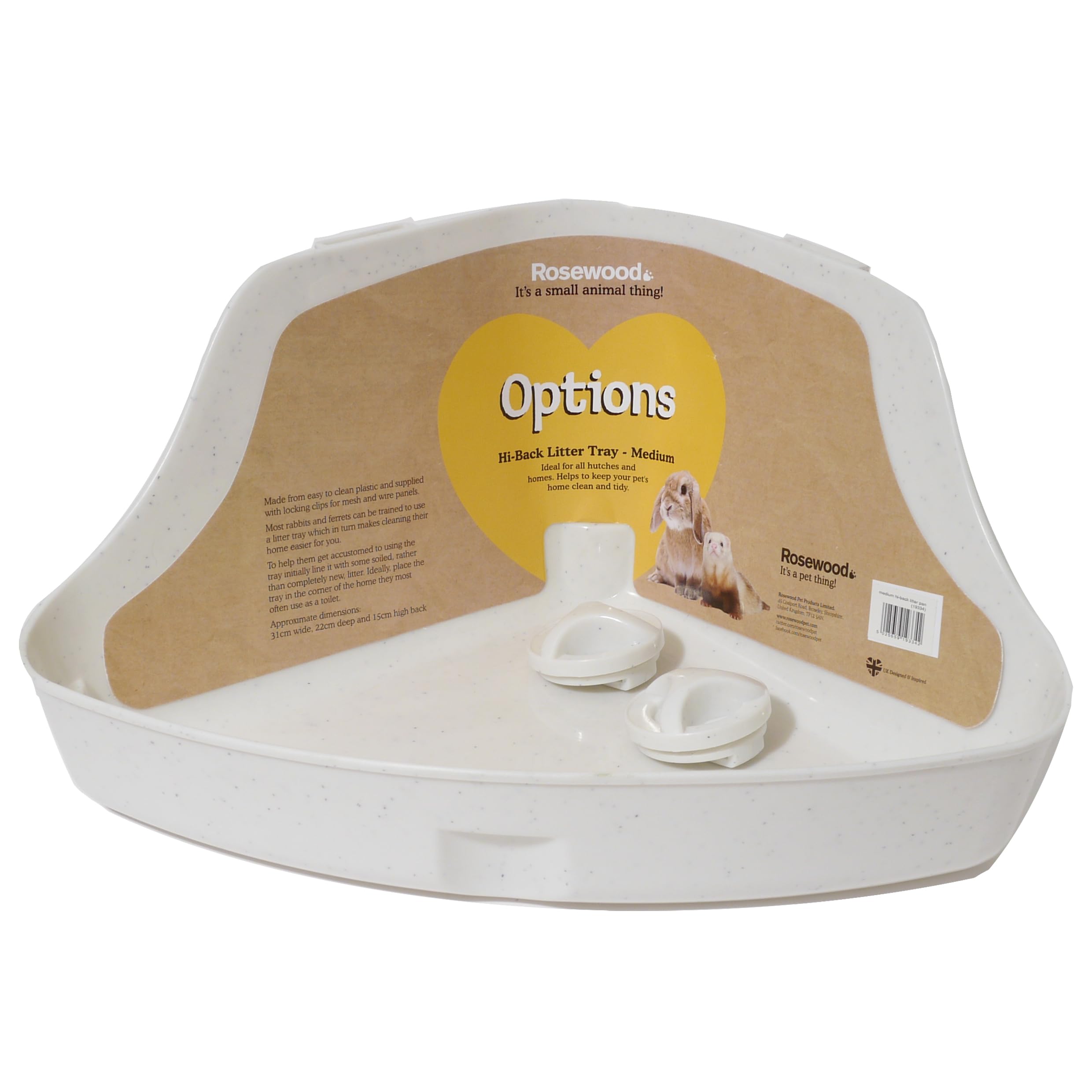 Rosewood Medium Corner Litter Tray for Rabbits and Ferrets | White | Easy to Clean 1