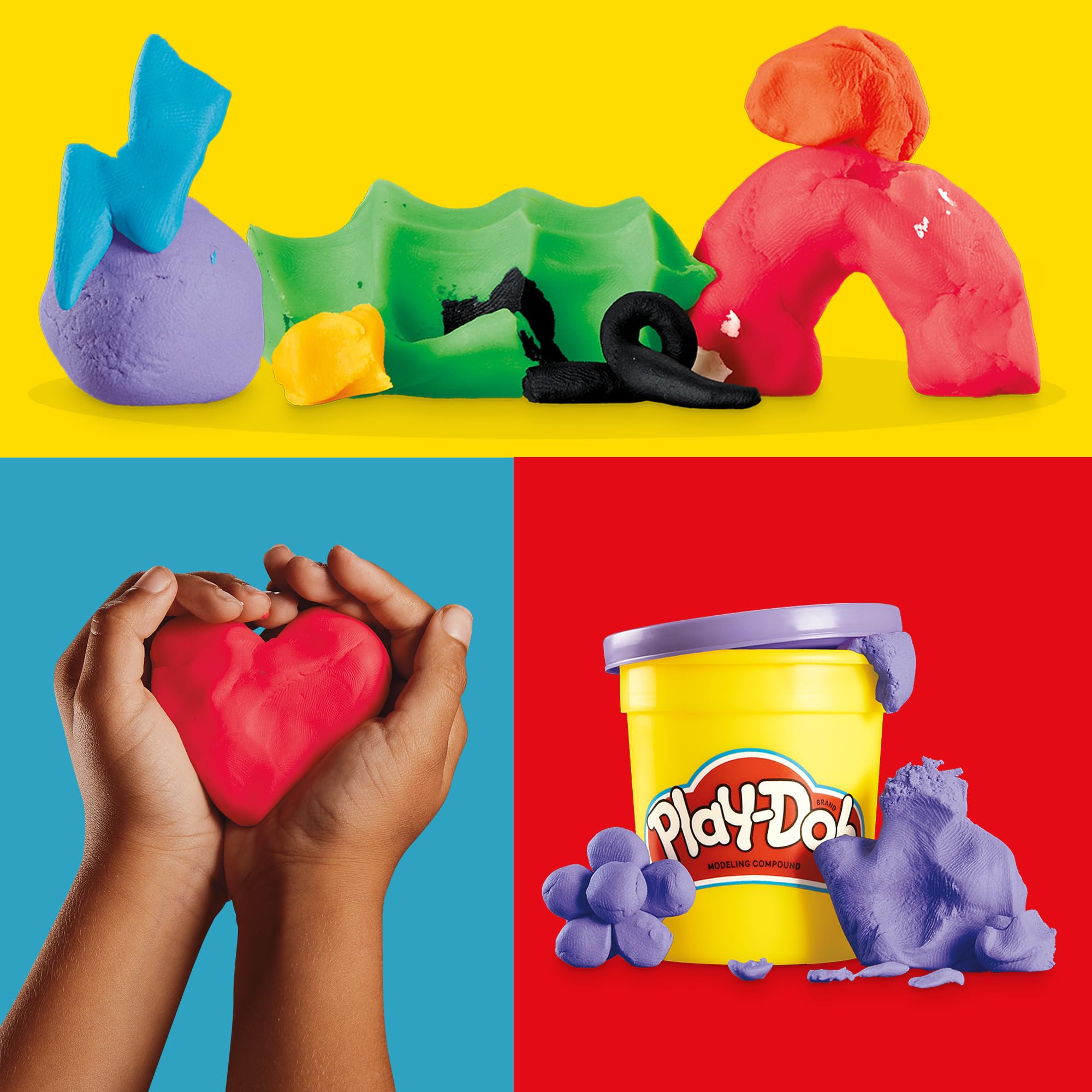 Play-Doh Favorite Colors 9-Pack Set with 7 Large & 2 Small Cans – Red, Orange, Yellow, Green, Blue, Purple, Pink, Black, White 9