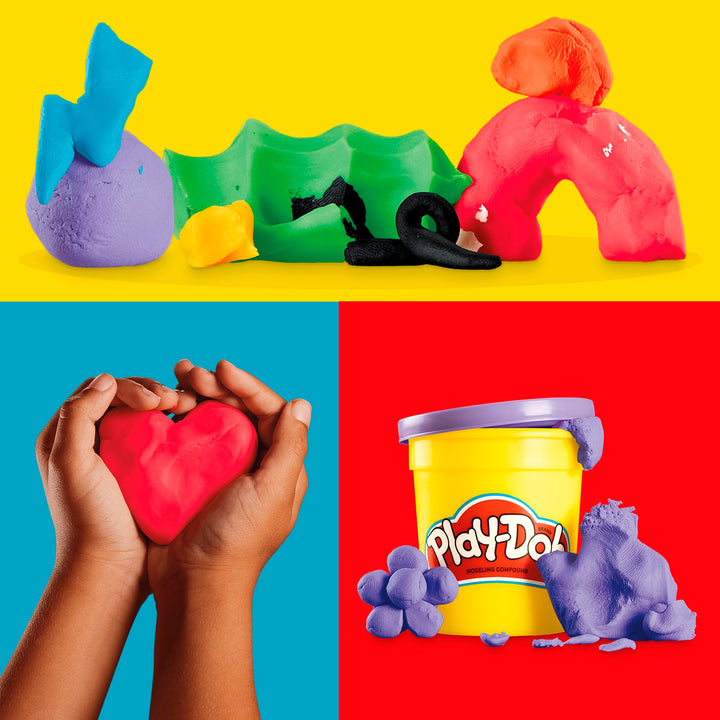 Play-Doh Favorite Colors 9-Pack Set with 7 Large & 2 Small Cans – Red, Orange, Yellow, Green, Blue, Purple, Pink, Black, White
