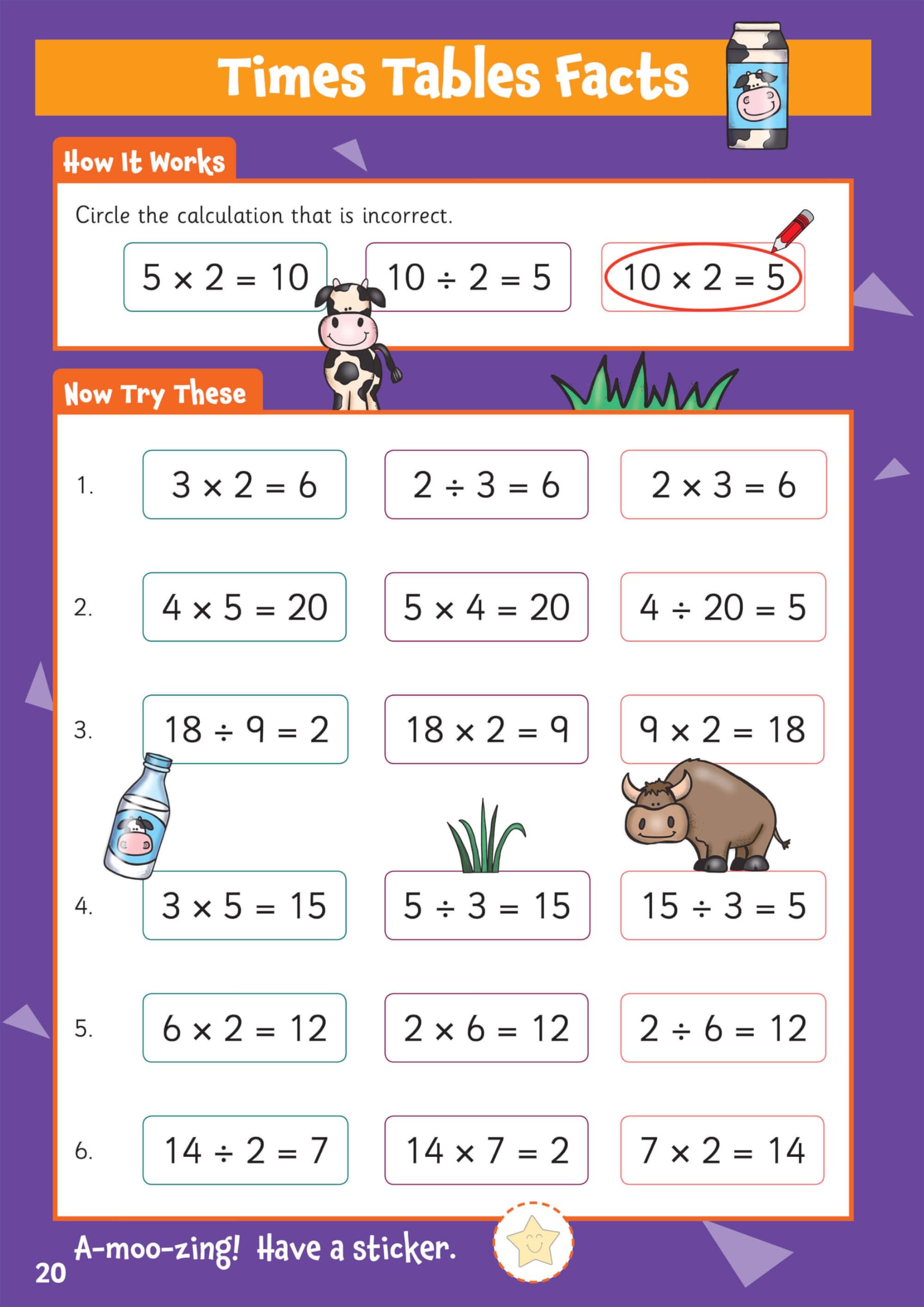 CGP 10 Minutes a Day Maths Activity Book for Ages 5-7 (KS1) with Reward Stickers