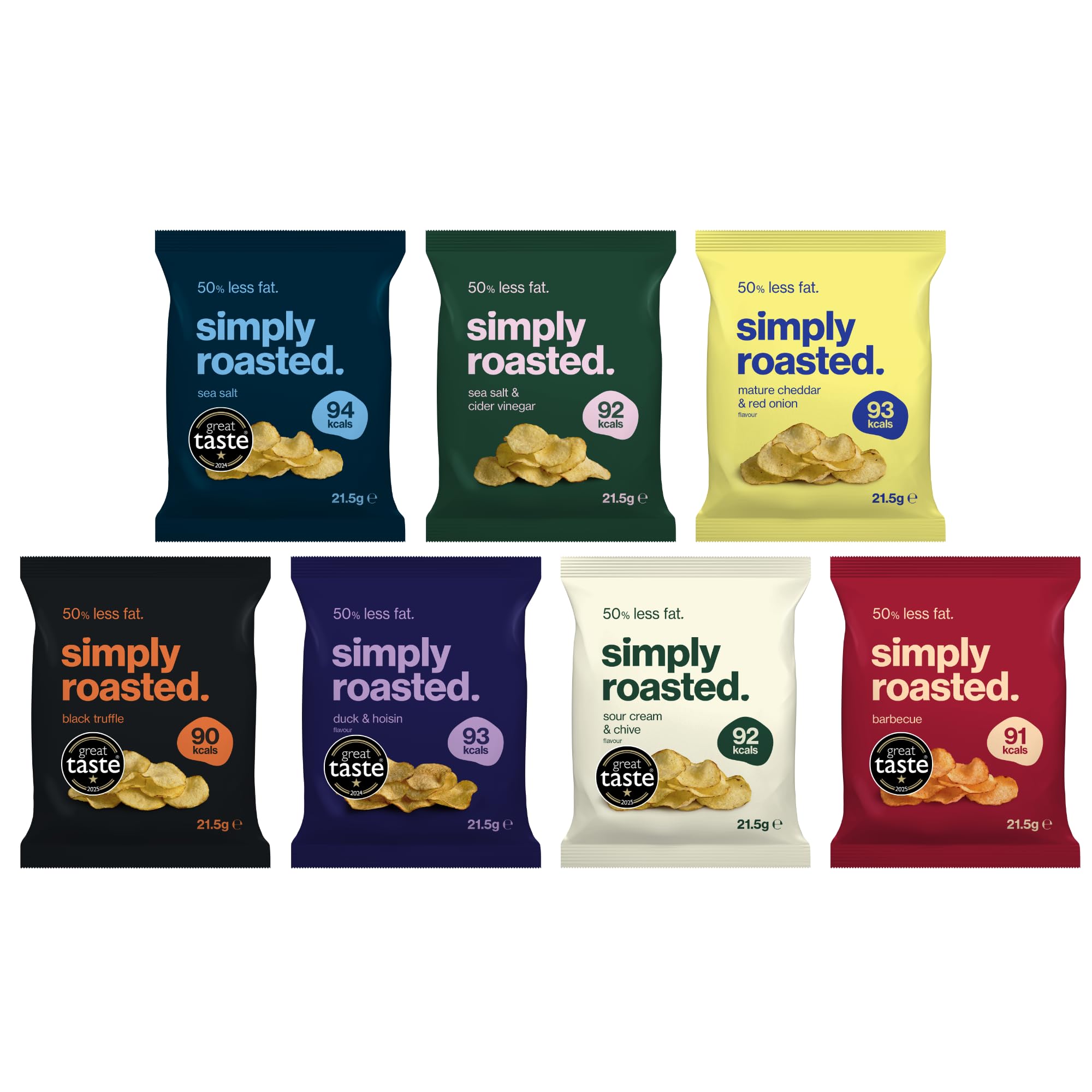 Simply Roasted Ultimate Mixed Crisps Multipack | 24 x 21.5g Impulse Bags | Roasted, Never Fried