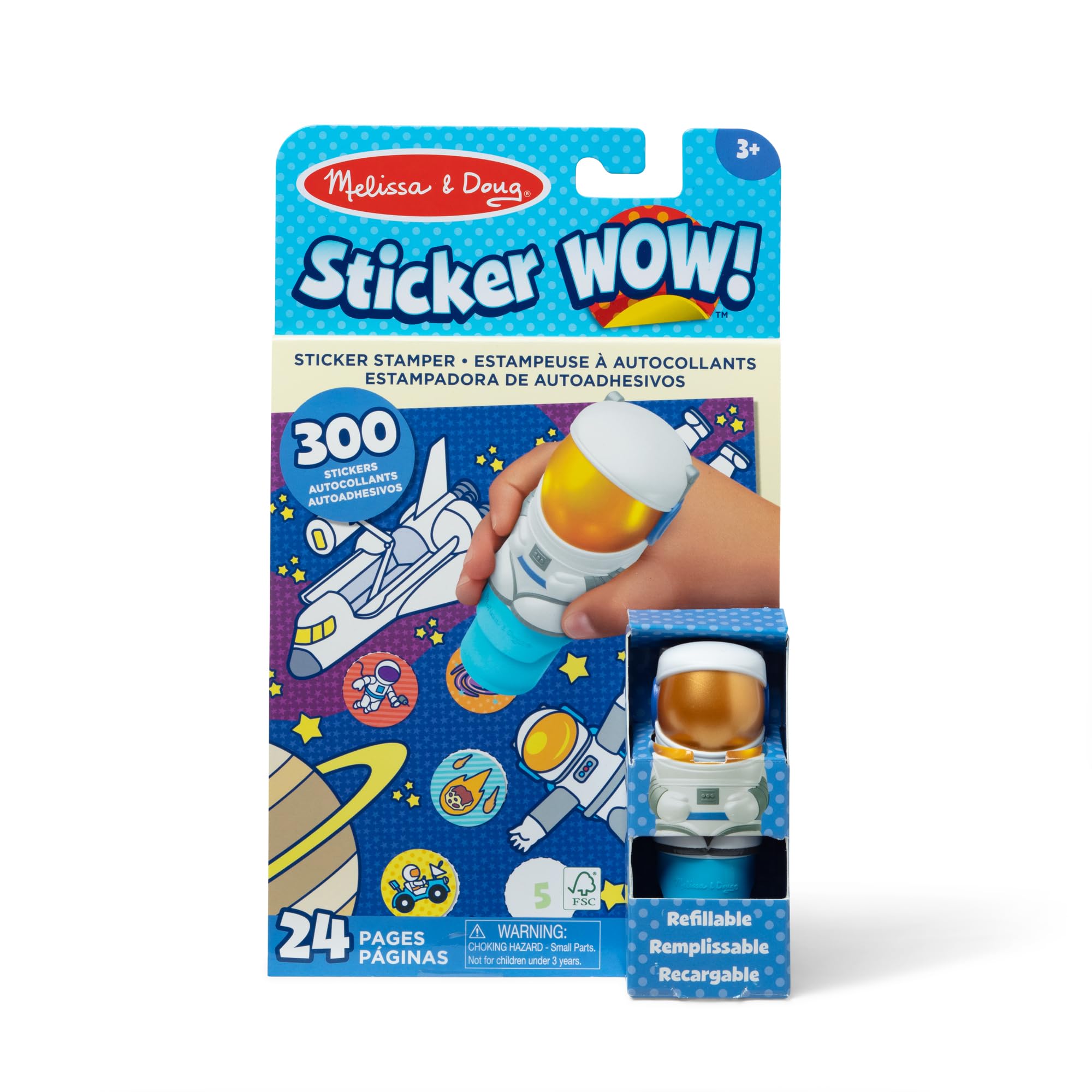 Melissa & Doug Sticker WOW! 24-Page Activity Pad and Sticker Stamper with 300 Stickers