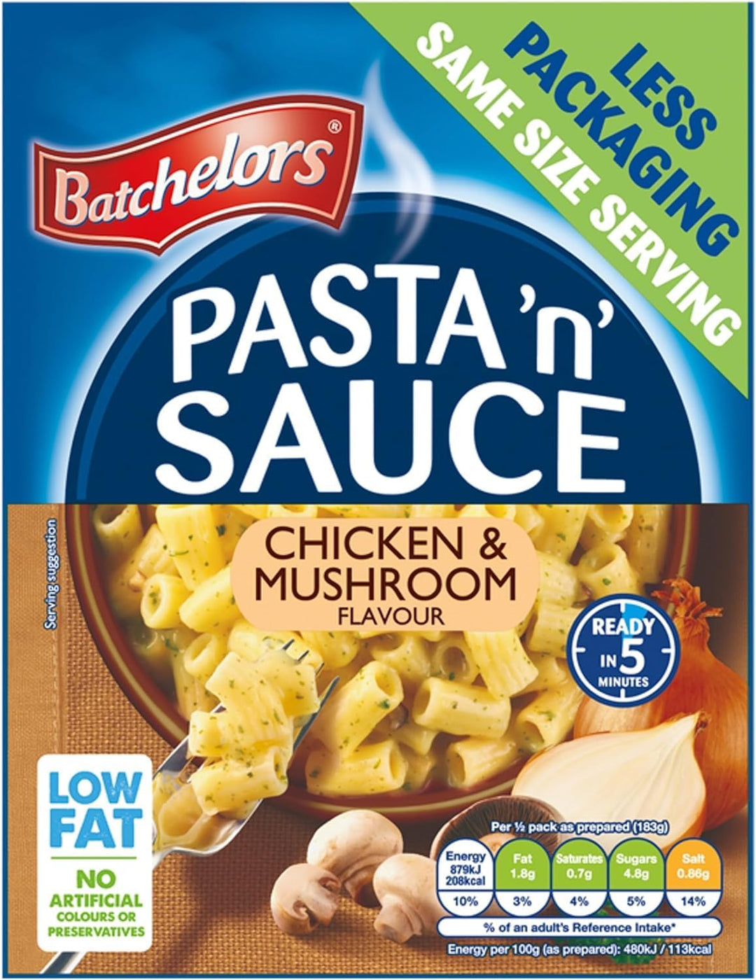 Batchelors Pasta 'n' Sauce Chicken & Mushroom Flavour Instant Pasta Meal, 99g