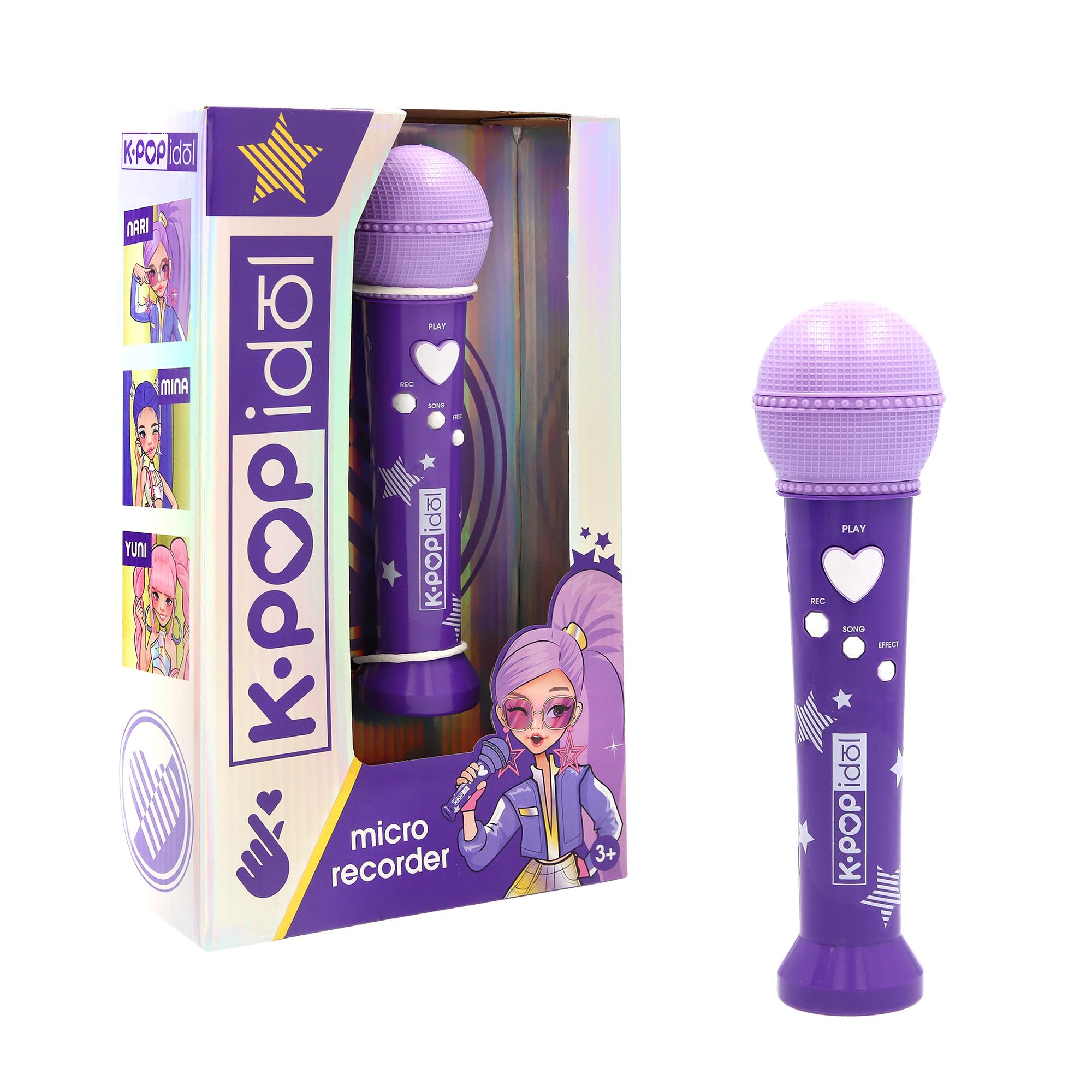 K-POP IDOL Kids Microphone Recorder - Record & Playback, Lights & Sound Effects, Multicolor 1