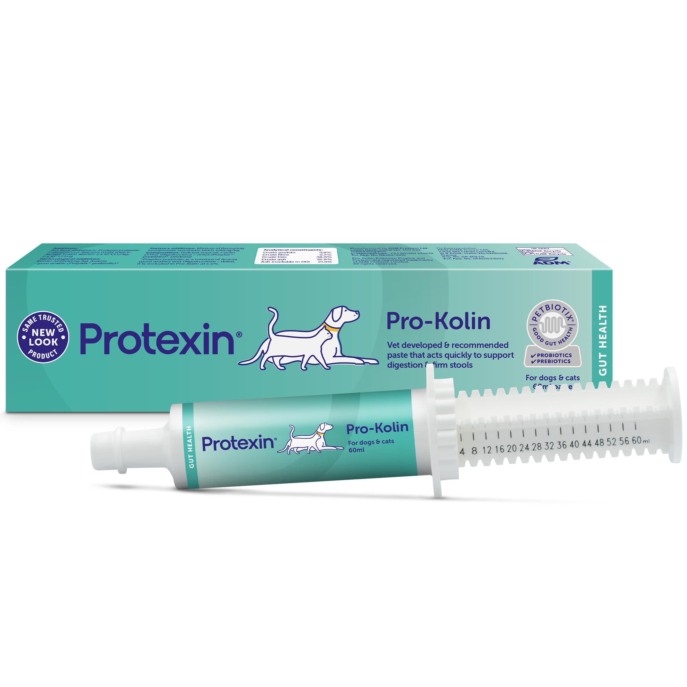 Protexin Pro-Kolin Probiotic Paste for Dogs and Cats - Digestive Support | 60 ml Syringe