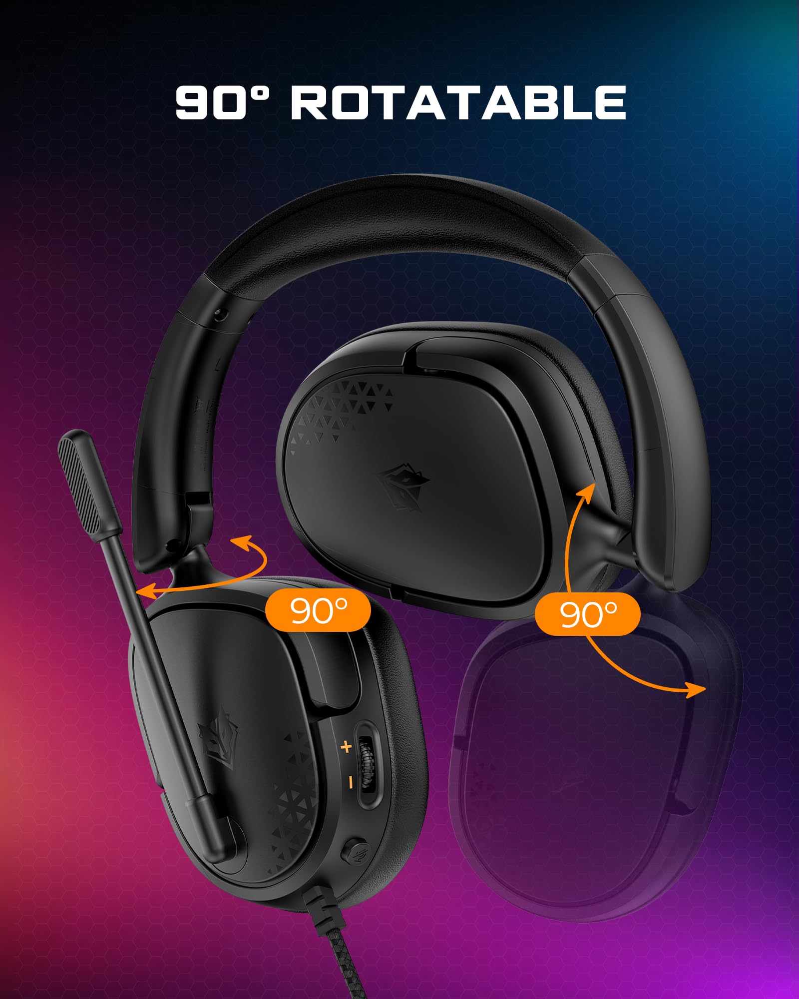 NUBWO HG04L Gaming Headset - Hi-Fi Stereo Sound, Clear Mic, Ergonomic Controls | Black 7