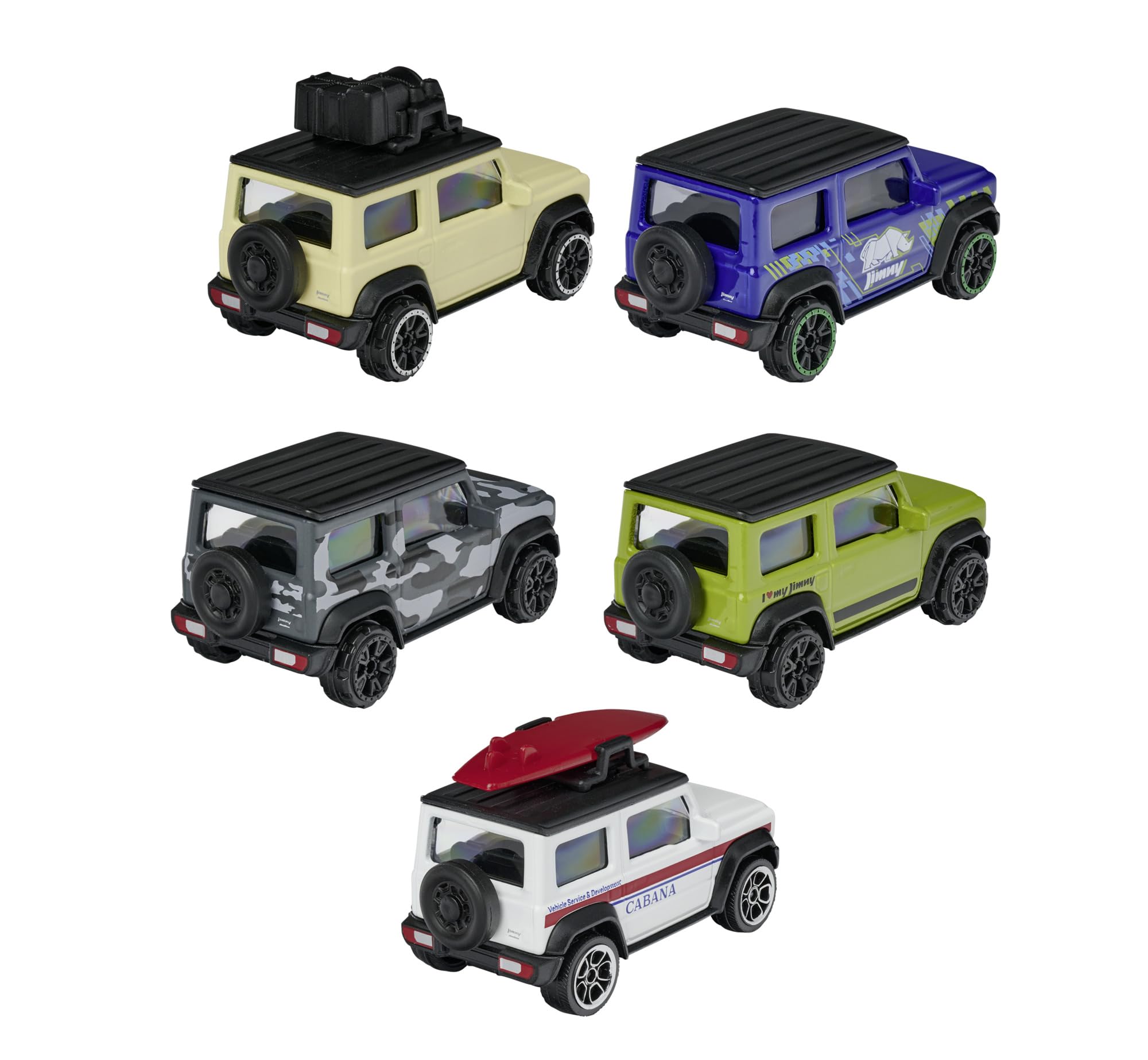 Majorette Suzuki Jimny 5-Pack Metal Collectible SUV Toy Cars | 7.5 cm | Ages 3+