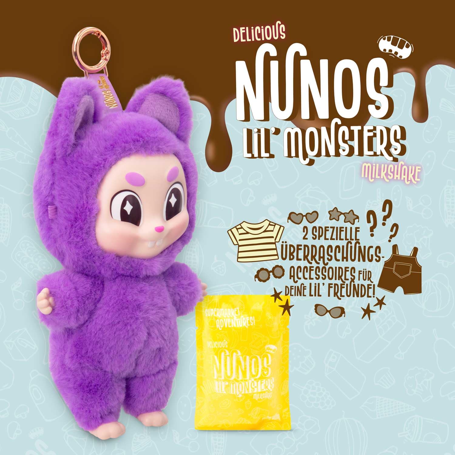 CRAZE NUNOS Lil’ Monsters Soft Doll Plush Toy Keyring | Collectable | Unisex Kids 2