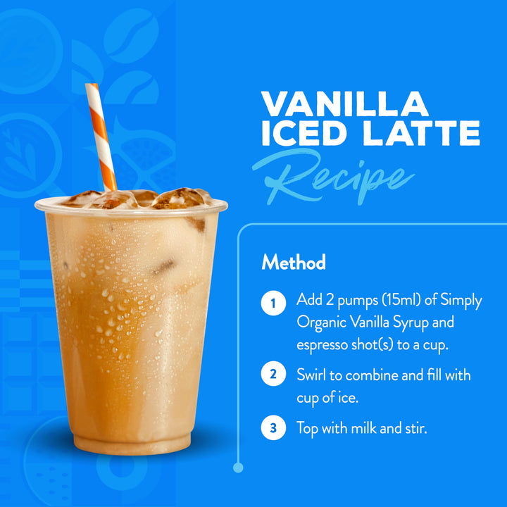 Simply Organic Vanilla Syrup - Vegan & Nut Free Natural Flavoured Syrup for Beverages & Baking