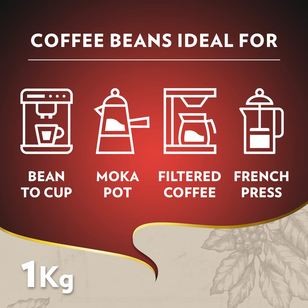 Lavazza Barista Gran Crema Whole Bean Coffee - 1kg Drum Roast Arabica & Robusta Blend