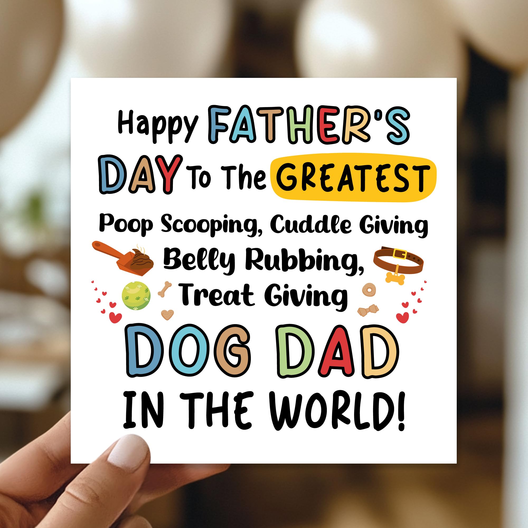 RED OCEAN Handmade Father's Day Card From The Dog | Square 14.5cm | 350gsm Matte Card 8