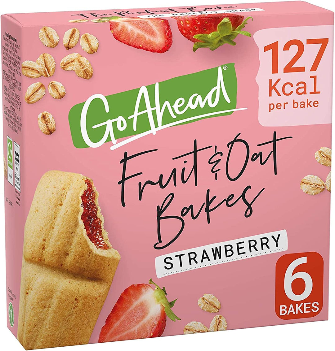 Go Ahead Fruit & Oat Bakes Strawberry Flavour – Pack of 6 Bars (210g)