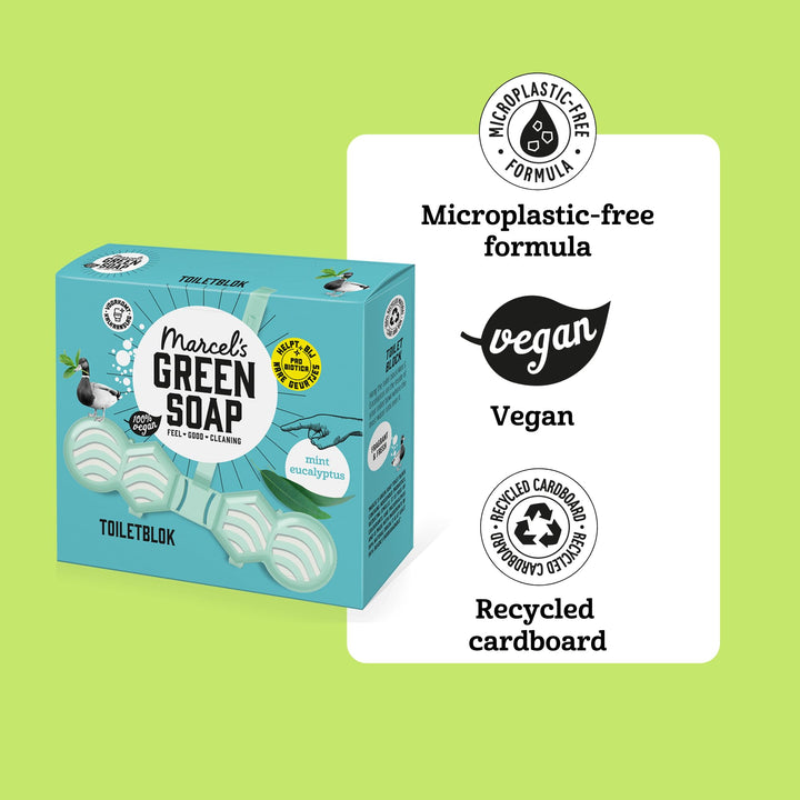 Marcel's Green Soap - Mint & Eucalyptus Toilet Rim Block